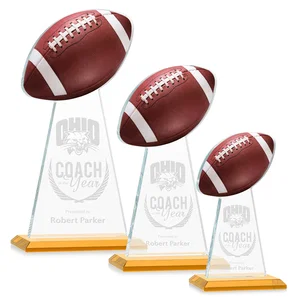 Starfire Crystal Award With Football-Shaped Peak