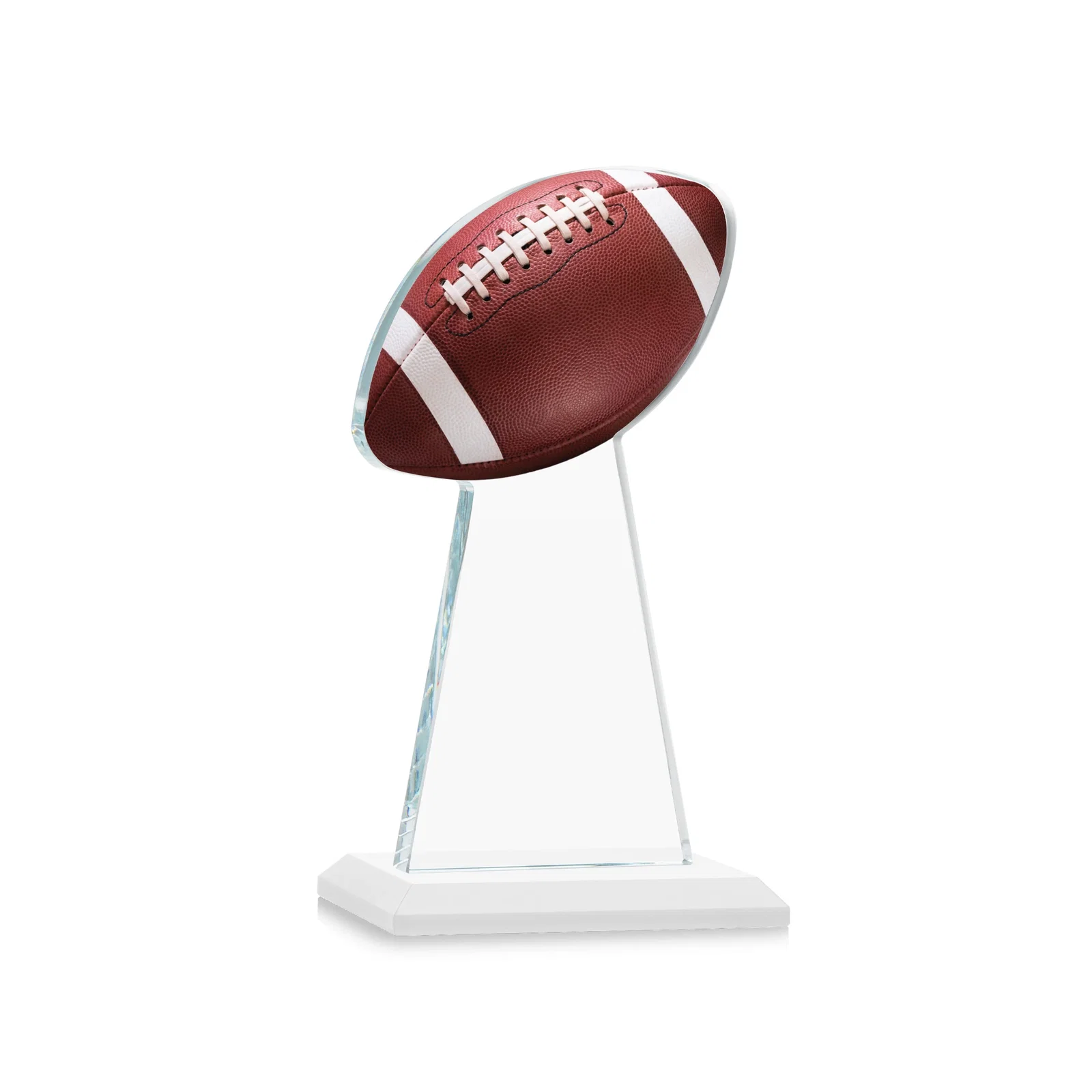 Custom Starfire Crystal Award With Football-Shaped Peak, with your logo for sales achievement awards