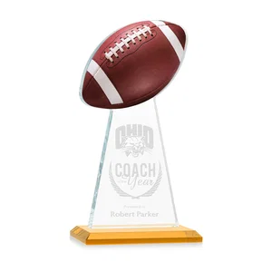 Starfire Crystal Award With Football-Shaped Peak