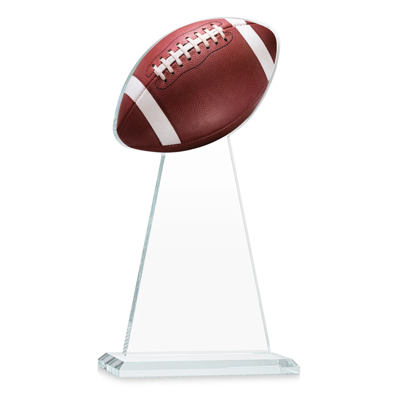 Customized Starfire Crystal Award With Football-Shaped Peak for company anniversary events