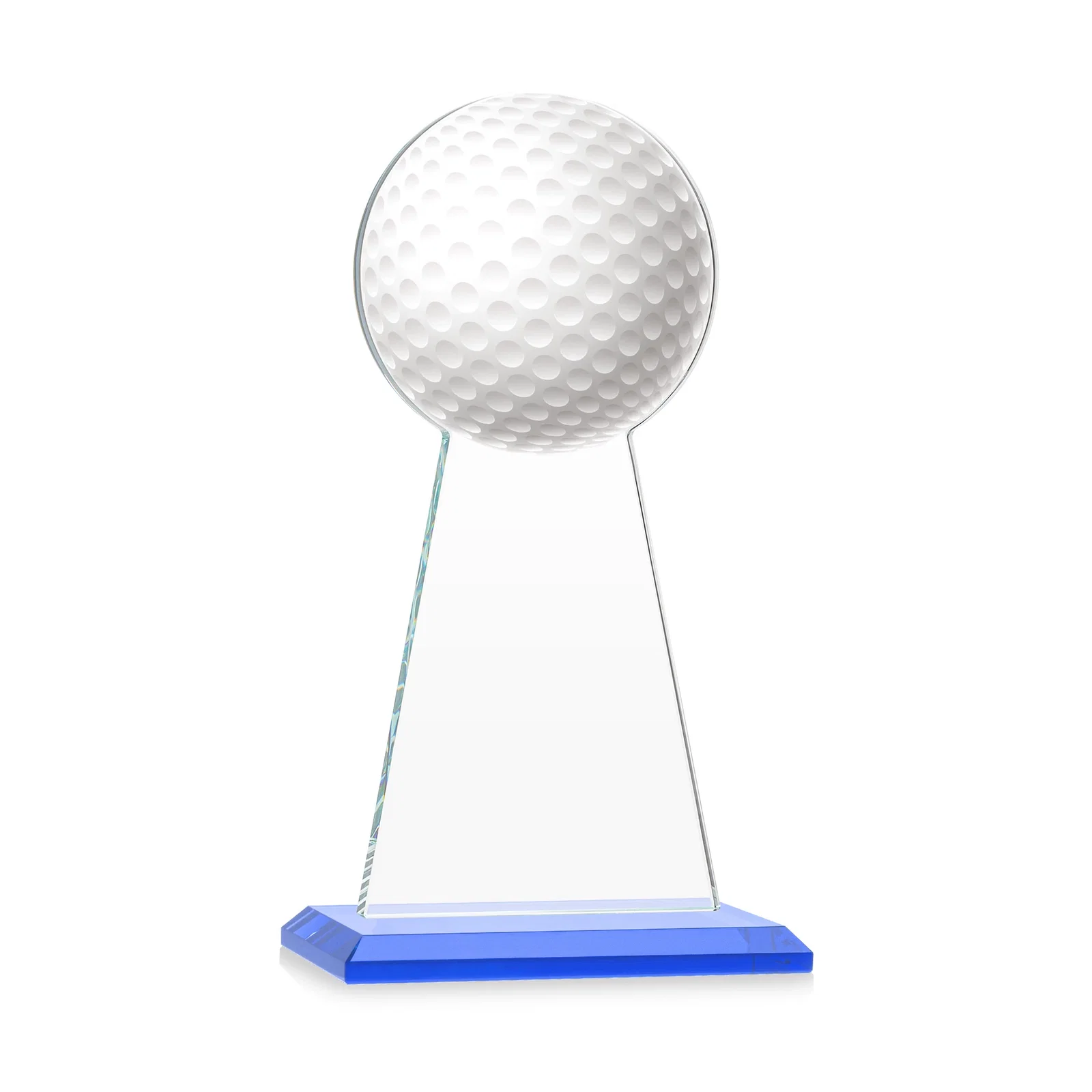 Custom Starfire Crystal Award With Golf Ball-Shaped Peak, with your logo for employee recognition