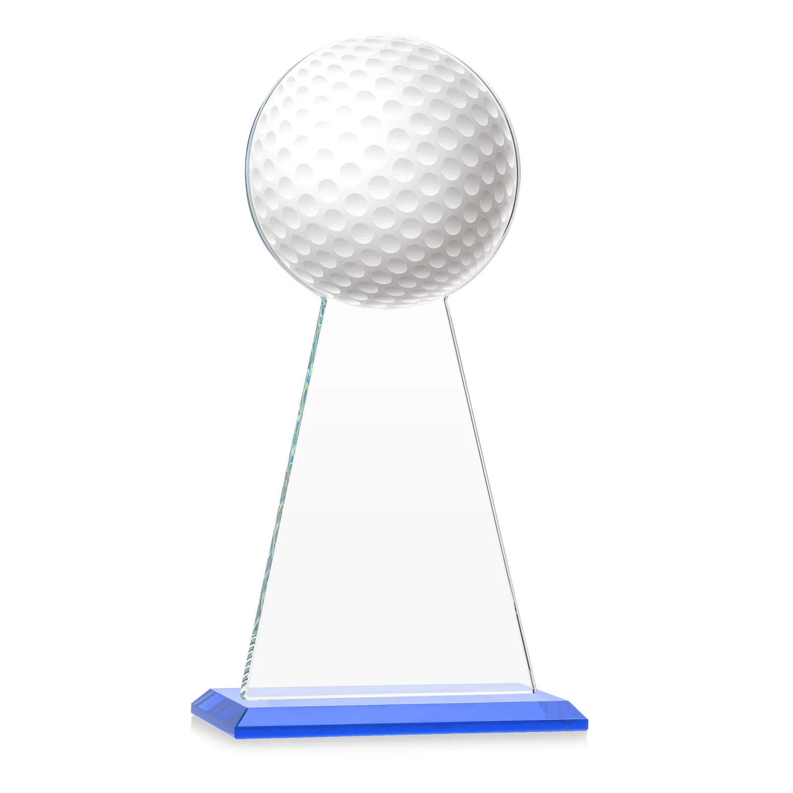 Custom Starfire Crystal Award With Golf Ball-Shaped Peak, with your logo for corporate award ceremonies