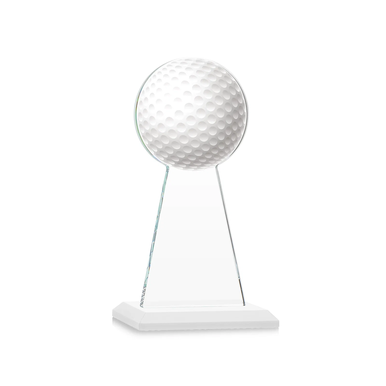 Custom Starfire Crystal Award With Golf Ball-Shaped Peak, with your logo for service anniversary gifts