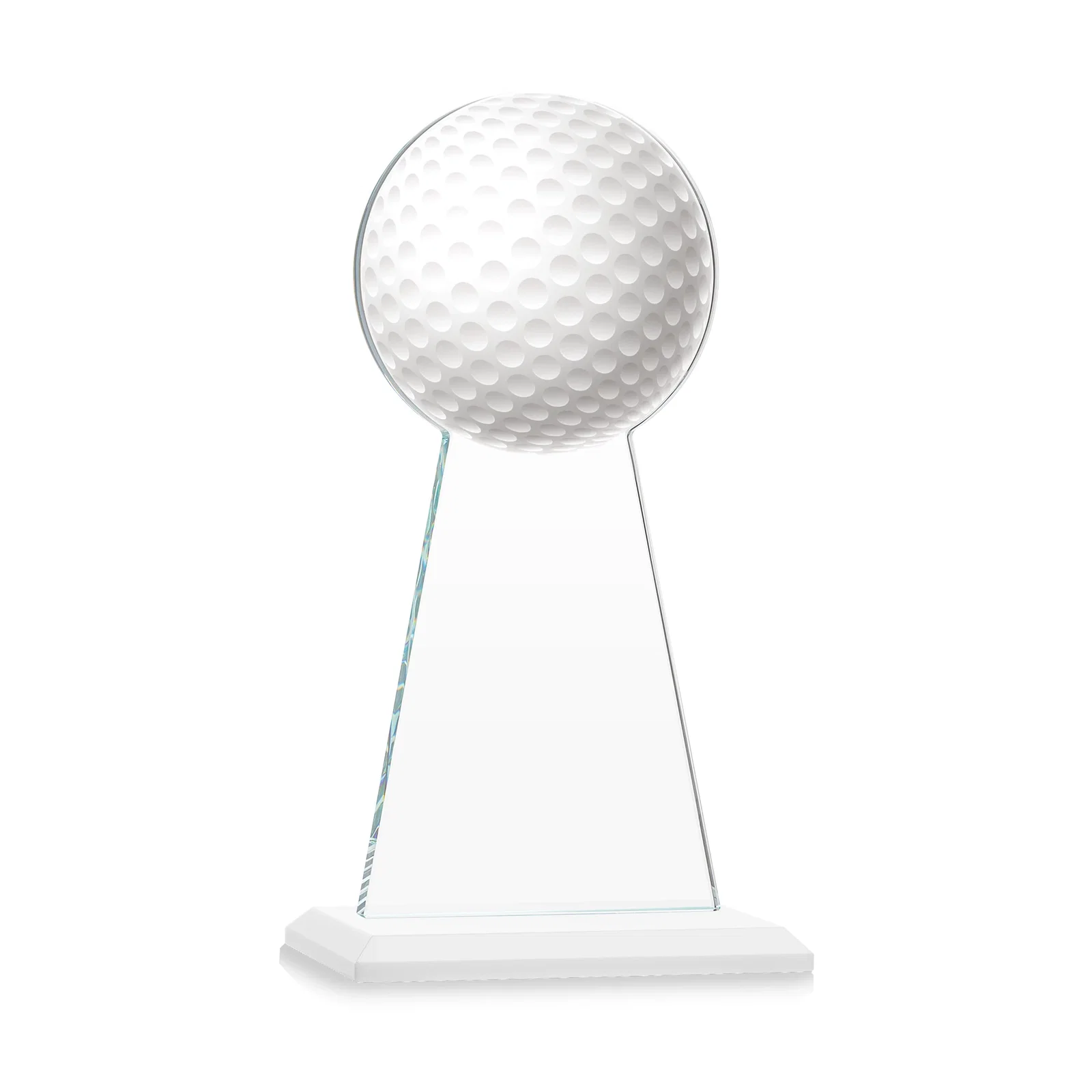 Custom Starfire Crystal Award With Golf Ball-Shaped Peak, with your logo for sales achievement awards
