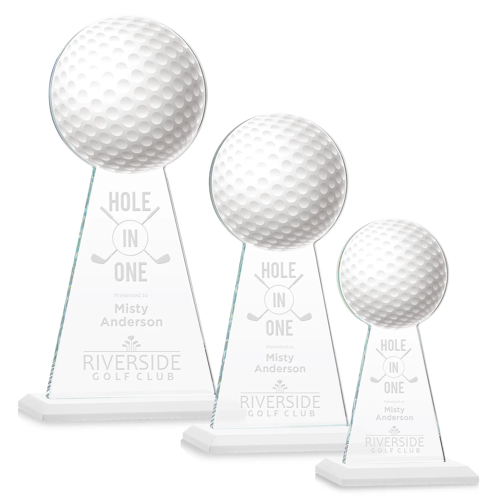 Promotional Starfire Crystal Award With Golf Ball-Shaped Peak for team milestone celebrations