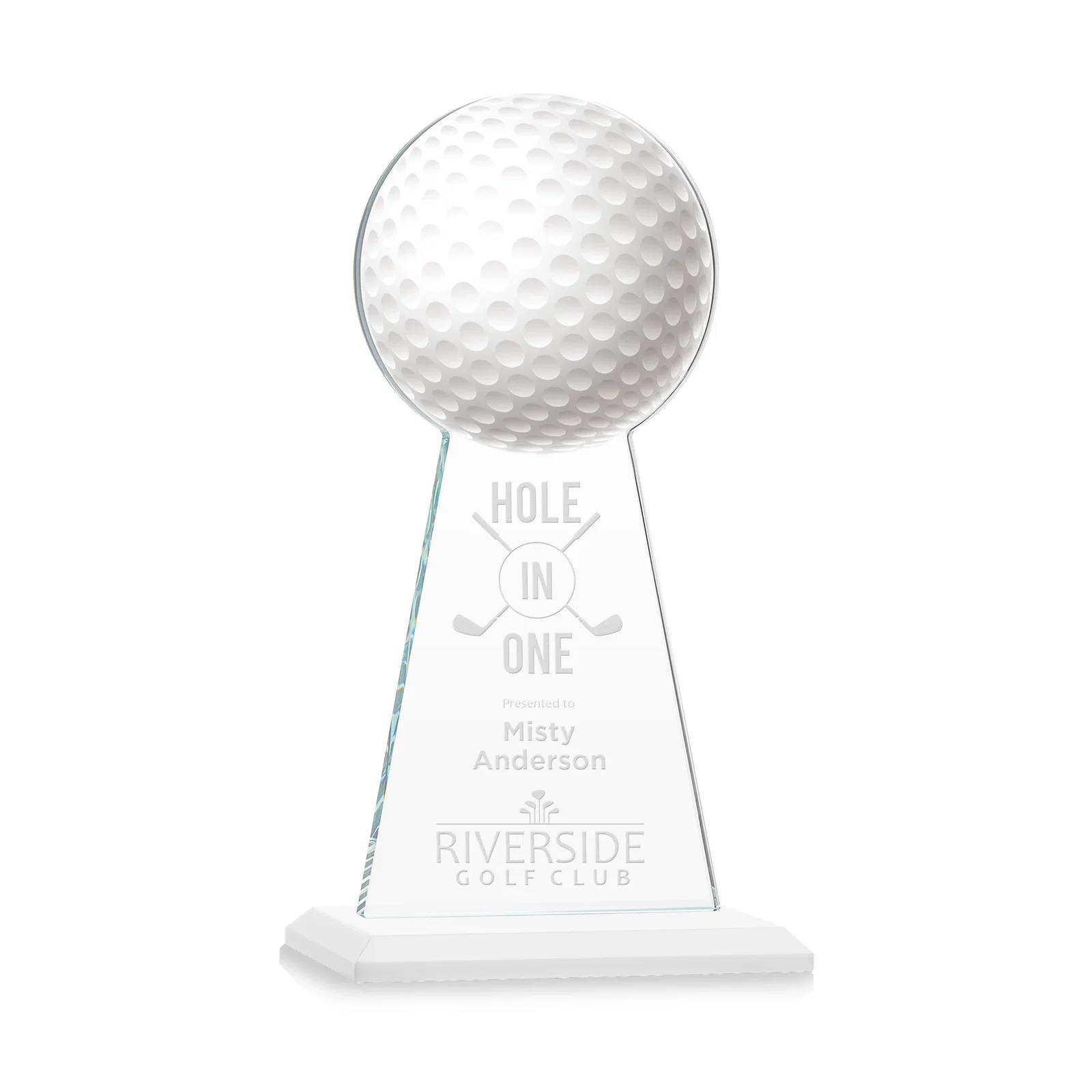 Promotional Starfire Crystal Award With Golf Ball-Shaped Peak for graduation ceremonies
