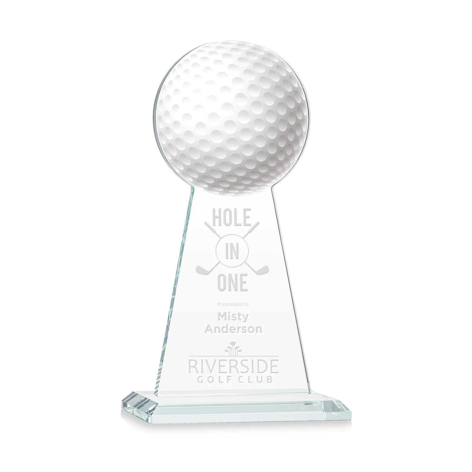 Custom Starfire Crystal Award With Golf Ball-Shaped Peak for graduation ceremonies