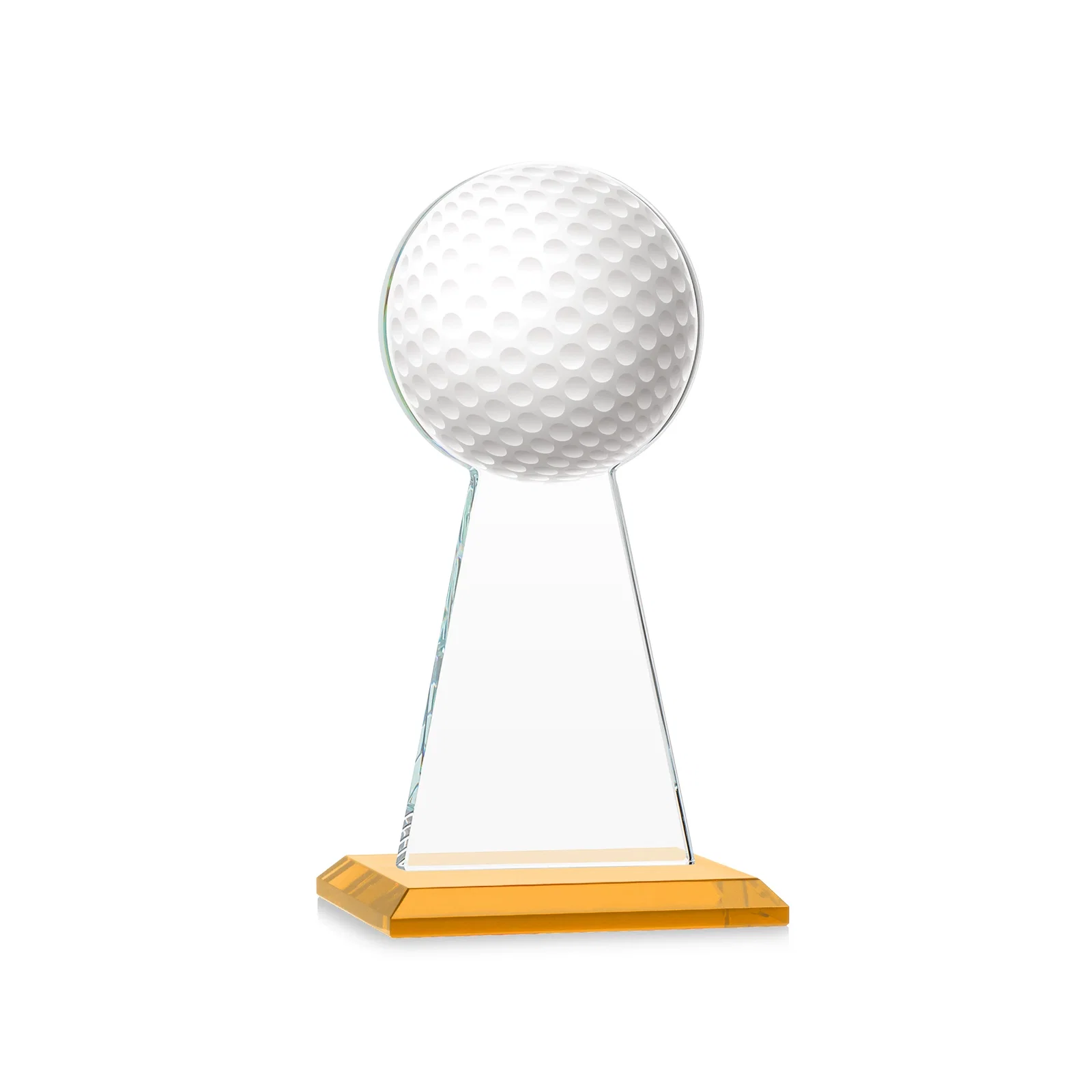 Customized Starfire Crystal Award With Golf Ball-Shaped Peak for team milestone celebrations