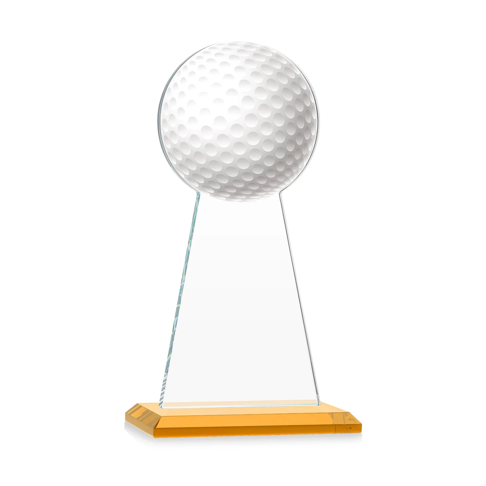 Customized Starfire Crystal Award With Golf Ball-Shaped Peak for donor appreciation