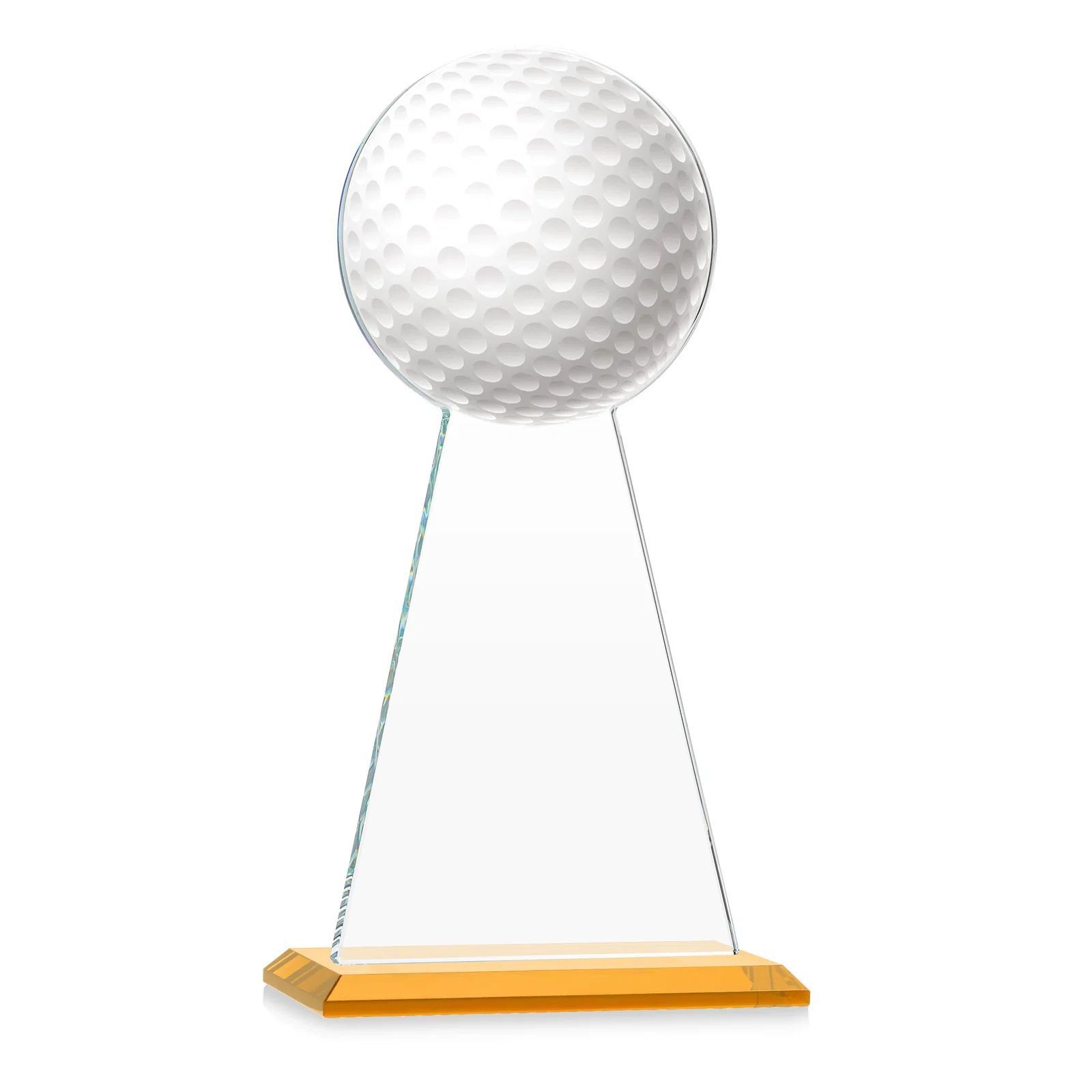 Customized Starfire Crystal Award With Golf Ball-Shaped Peak for graduation ceremonies