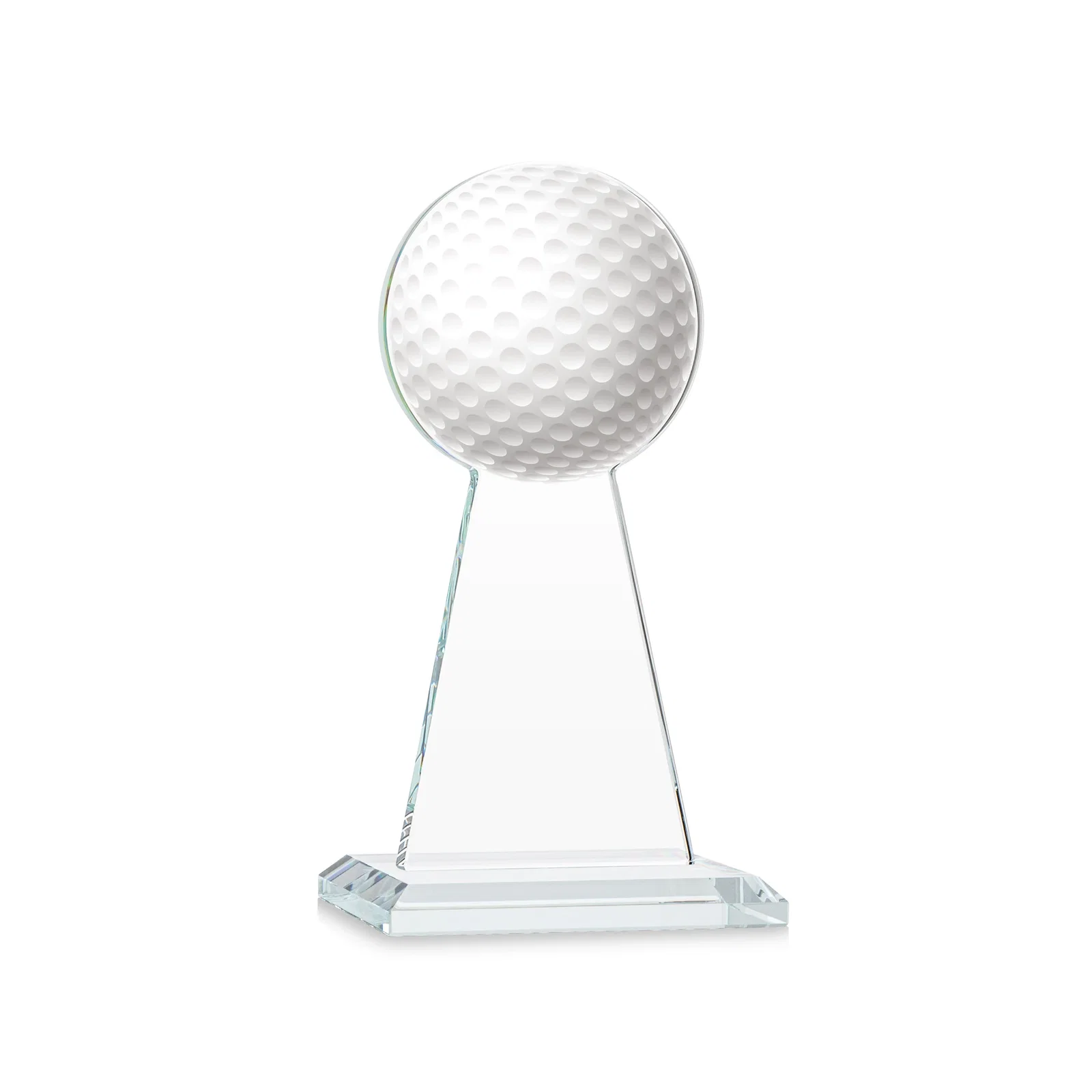 Customized Starfire Crystal Award With Golf Ball-Shaped Peak for safety achievement programs