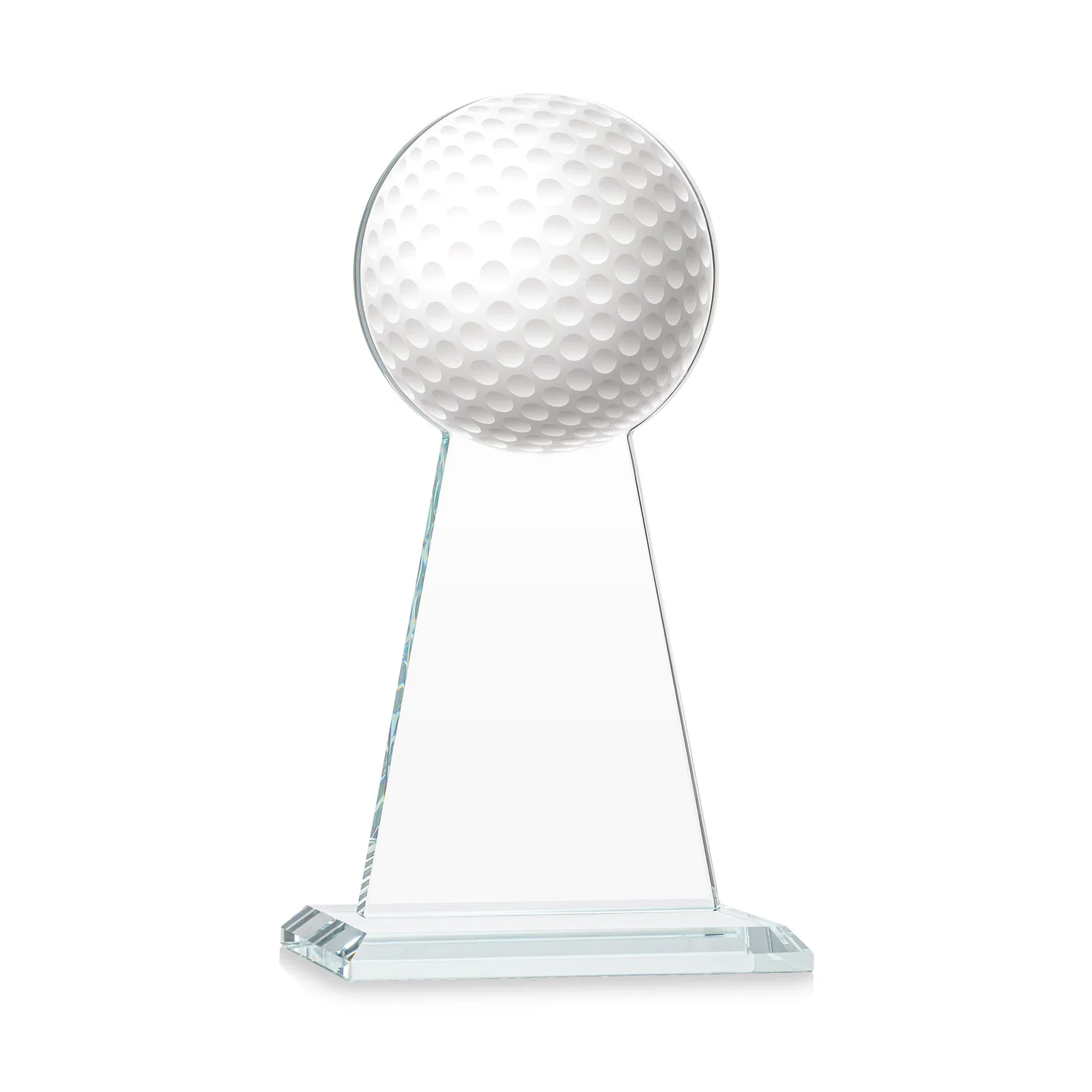 Customized Starfire Crystal Award With Golf Ball-Shaped Peak for volunteer appreciation