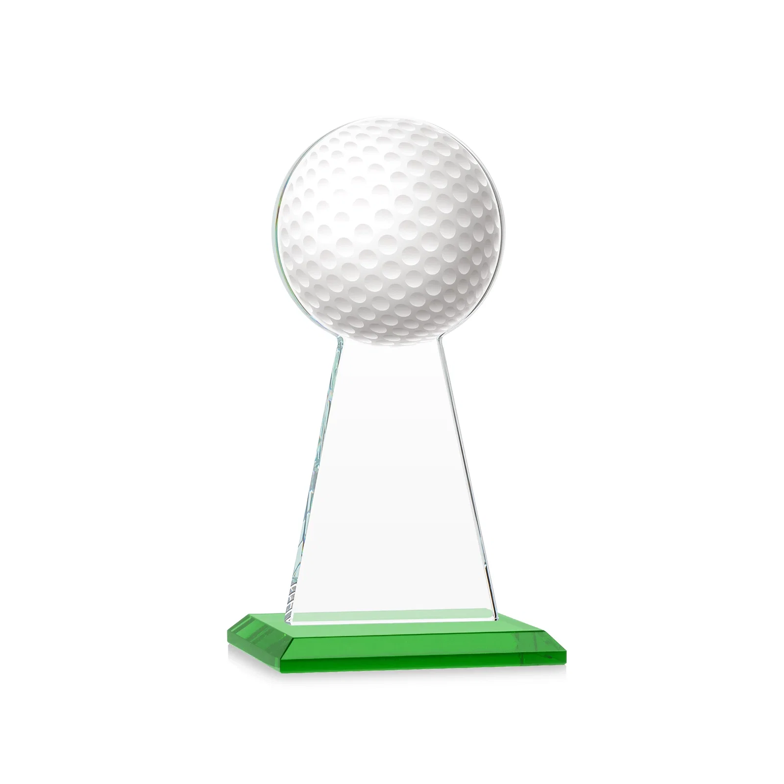 Customized Starfire Crystal Award With Golf Ball-Shaped Peak for company anniversary events