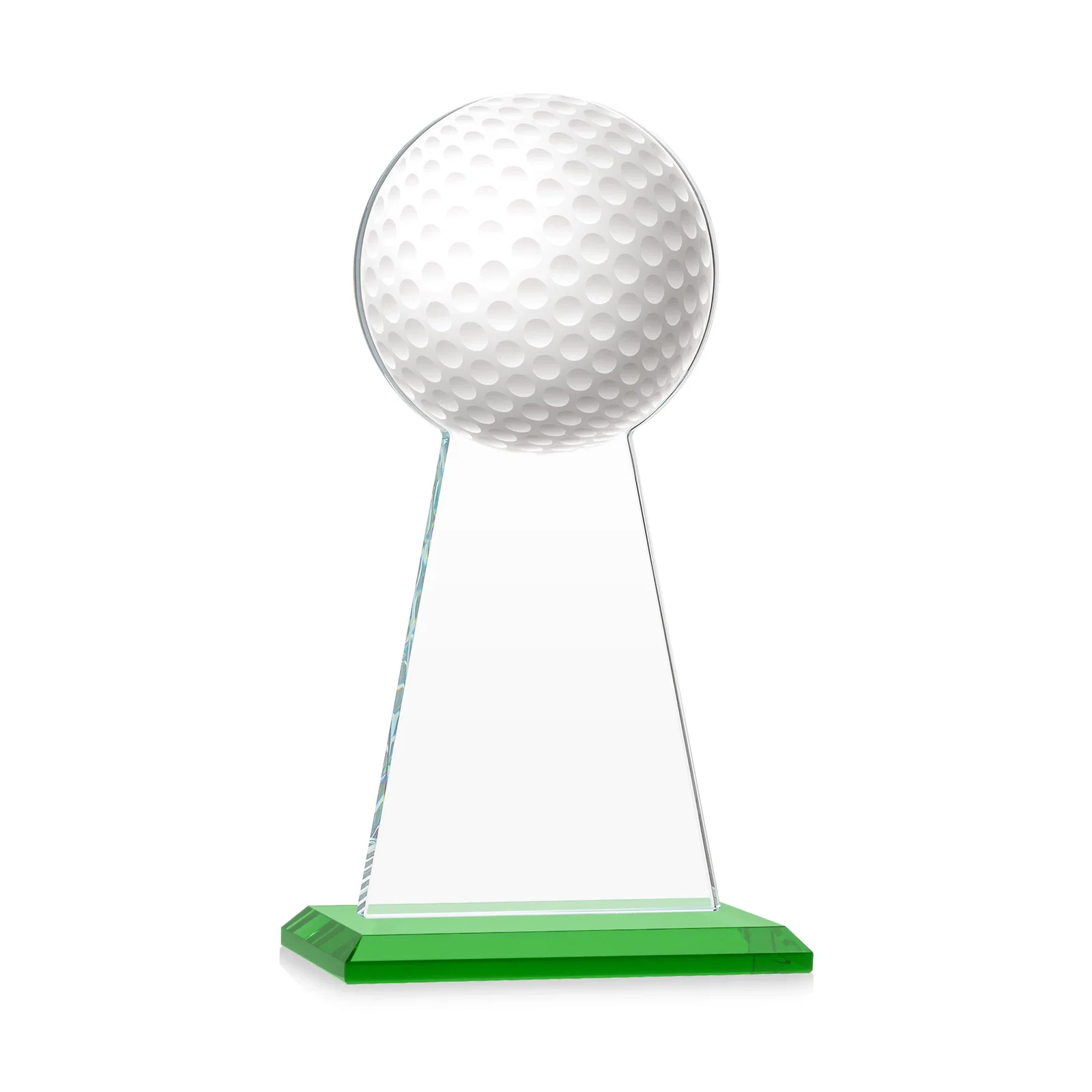Custom engraved Starfire Crystal Award With Golf Ball-Shaped Peak for employee recognition