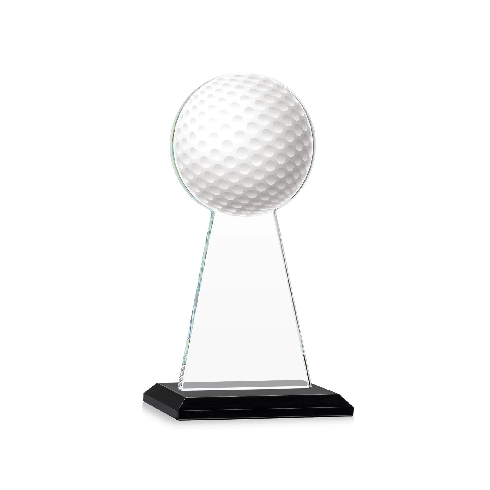 Custom engraved Starfire Crystal Award With Golf Ball-Shaped Peak for service anniversary gifts