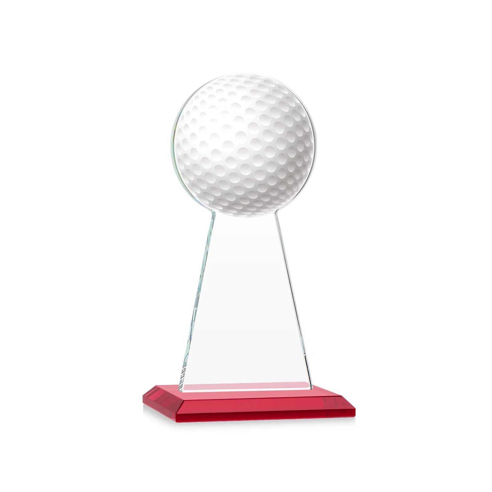Custom engraved Starfire Crystal Award With Golf Ball-Shaped Peak for safety achievement programs