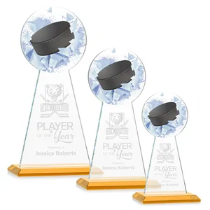 Starfire Crystal Award With Hockey Puck-Shaped Peak