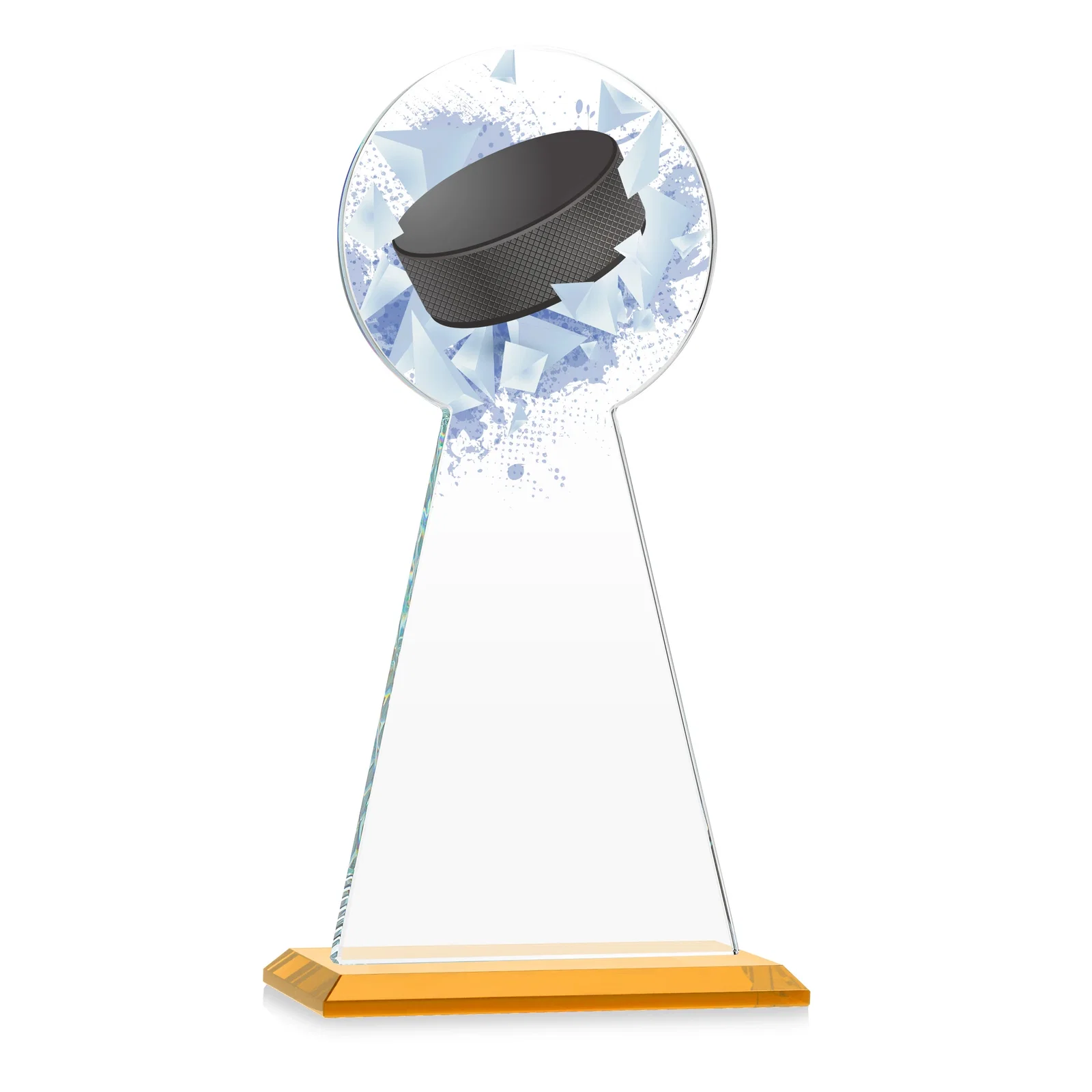 Custom Starfire Crystal Award With Hockey Puck-Shaped Peak, with your logo for graduation ceremonies