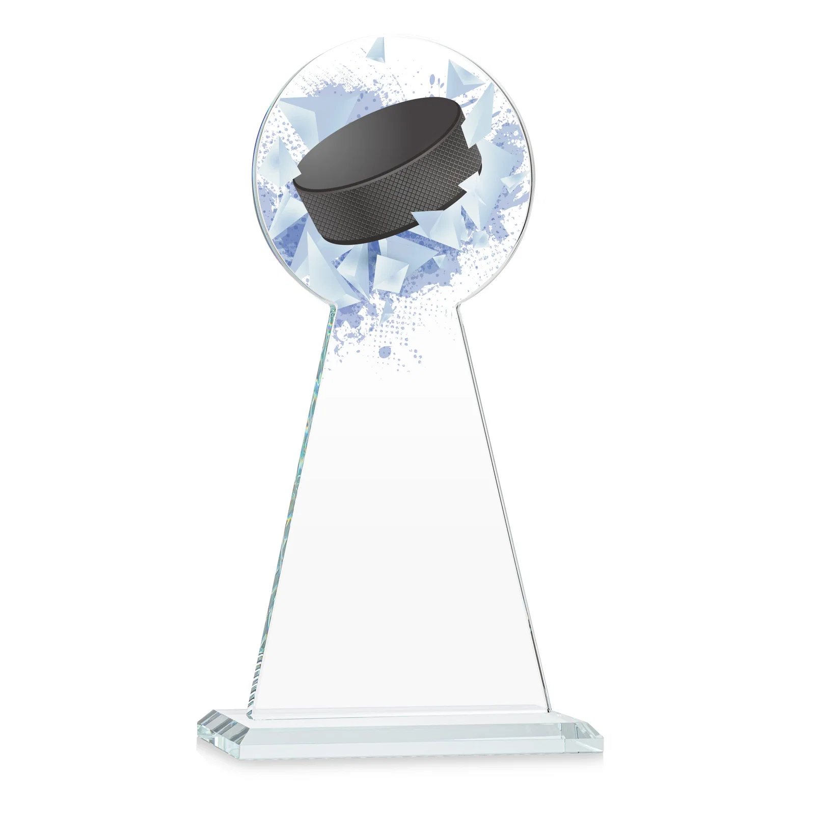 Custom Starfire Crystal Award With Hockey Puck-Shaped Peak, with your logo for dealer and partner awards
