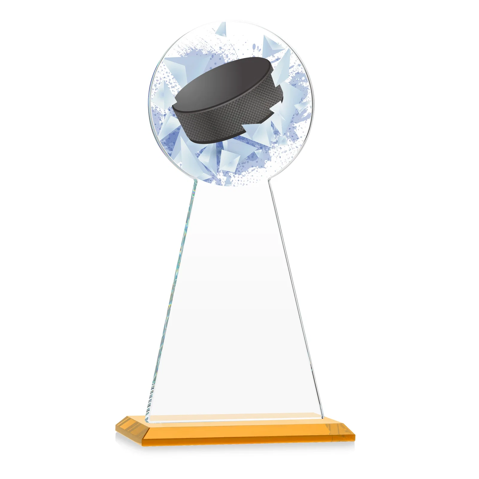 Customized Starfire Crystal Award With Hockey Puck-Shaped Peak for graduation ceremonies