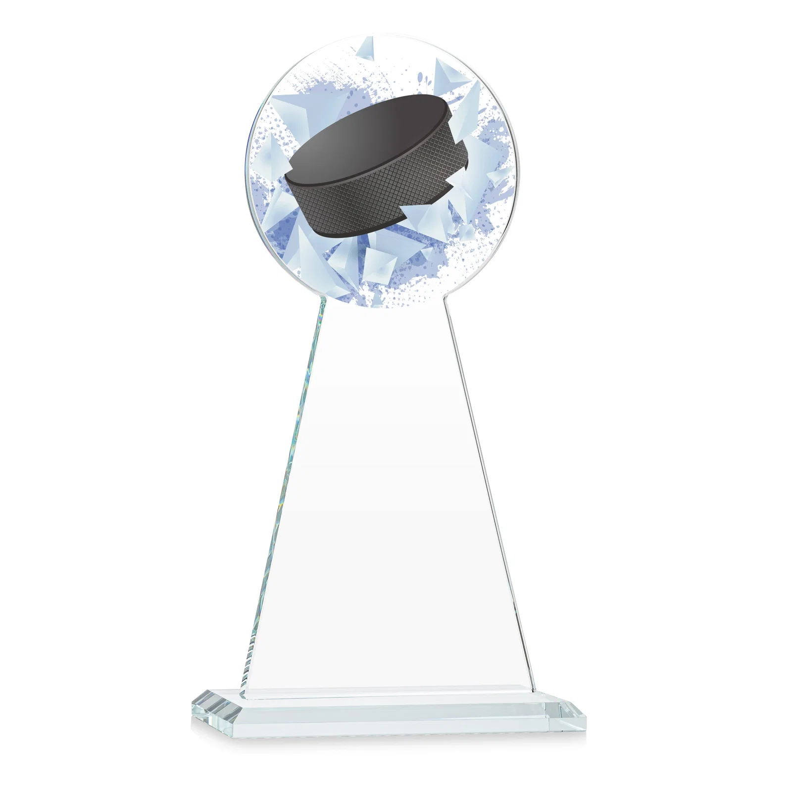Customized Starfire Crystal Award With Hockey Puck-Shaped Peak for dealer and partner awards