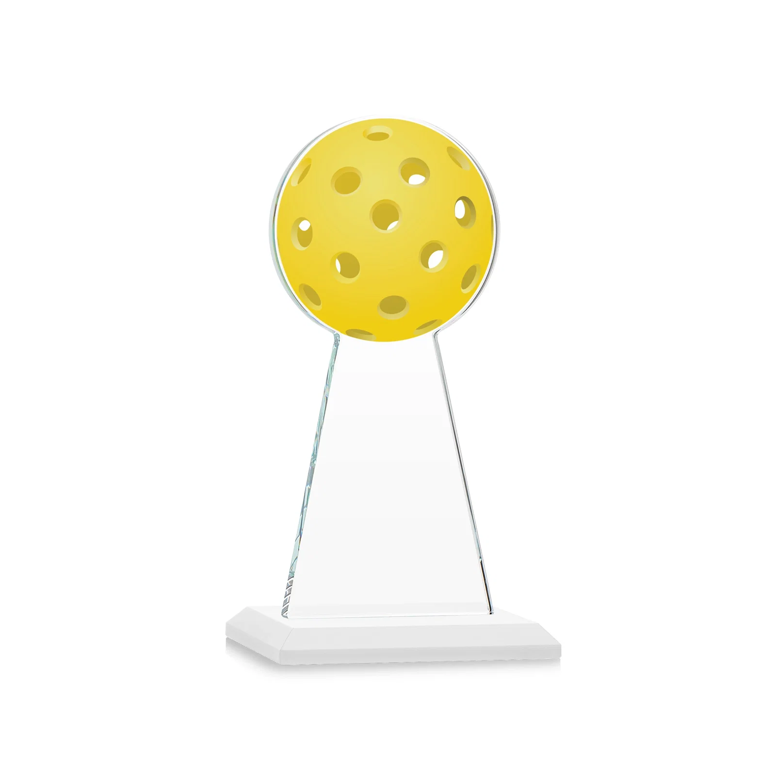 Custom Starfire Crystal Award With Pickleball-Shaped Peak, with your logo for service anniversary gifts