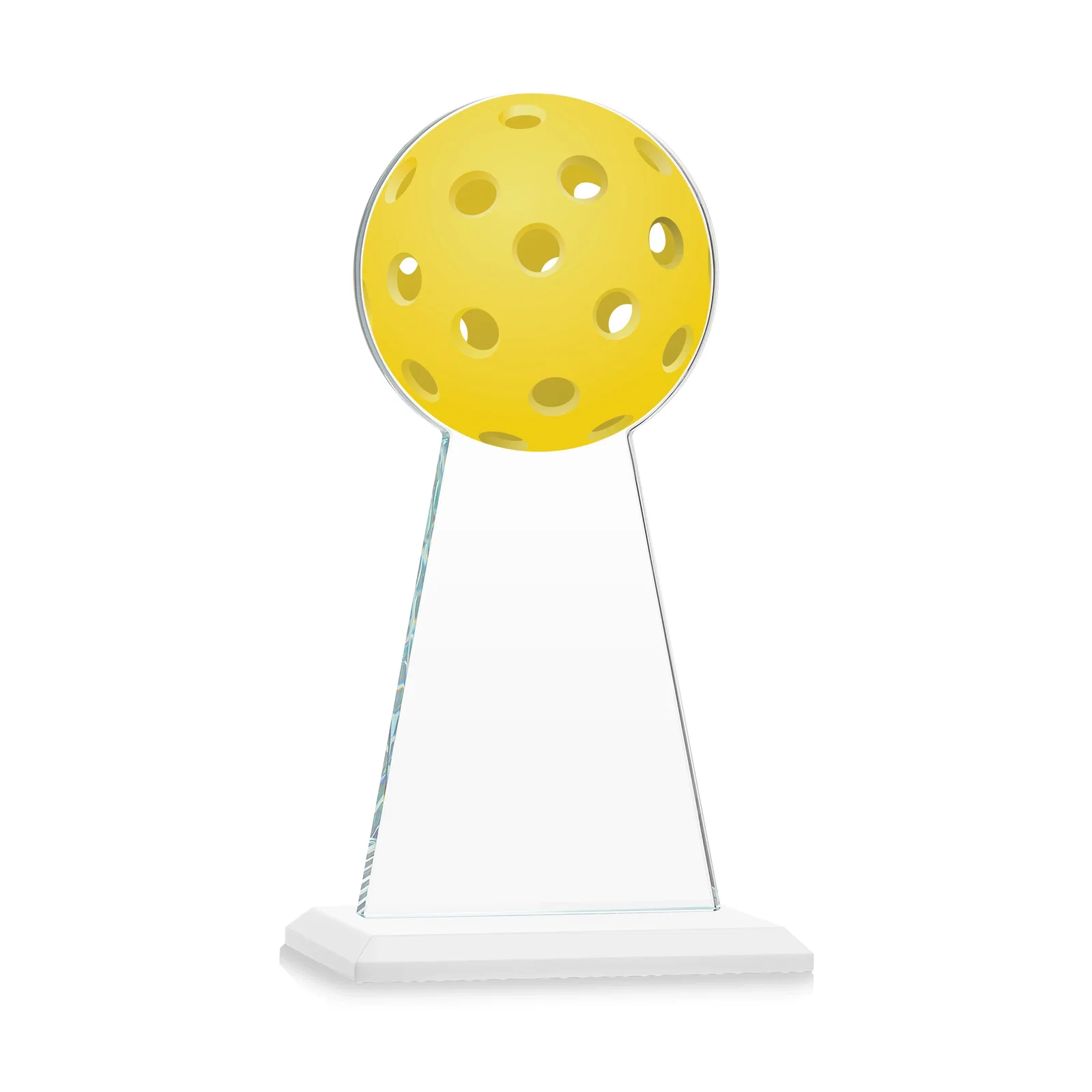 Custom Starfire Crystal Award With Pickleball-Shaped Peak, with your logo for sales achievement awards