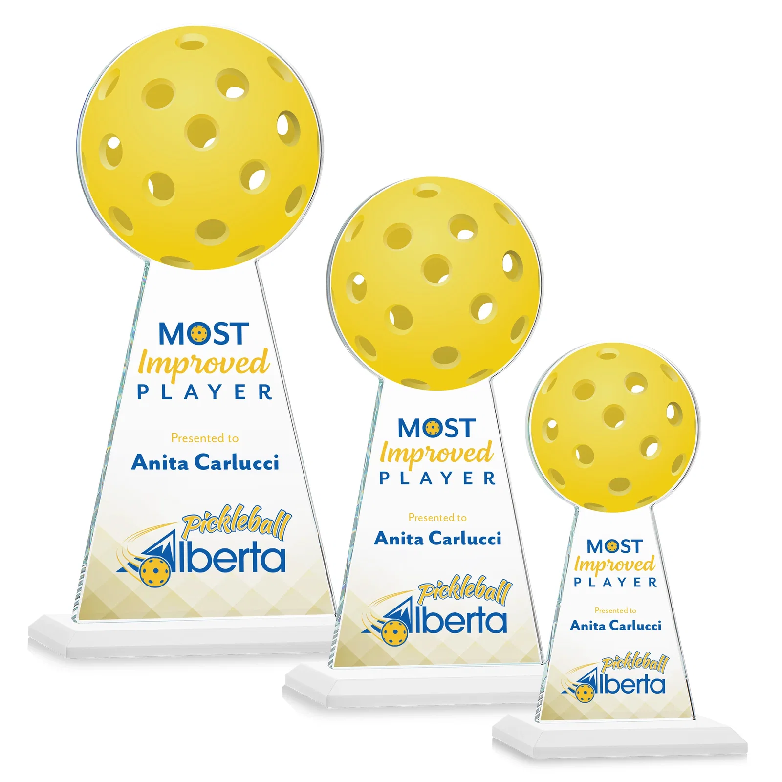 Customized Starfire Crystal Award With Pickleball-Shaped Peak for corporate award ceremonies