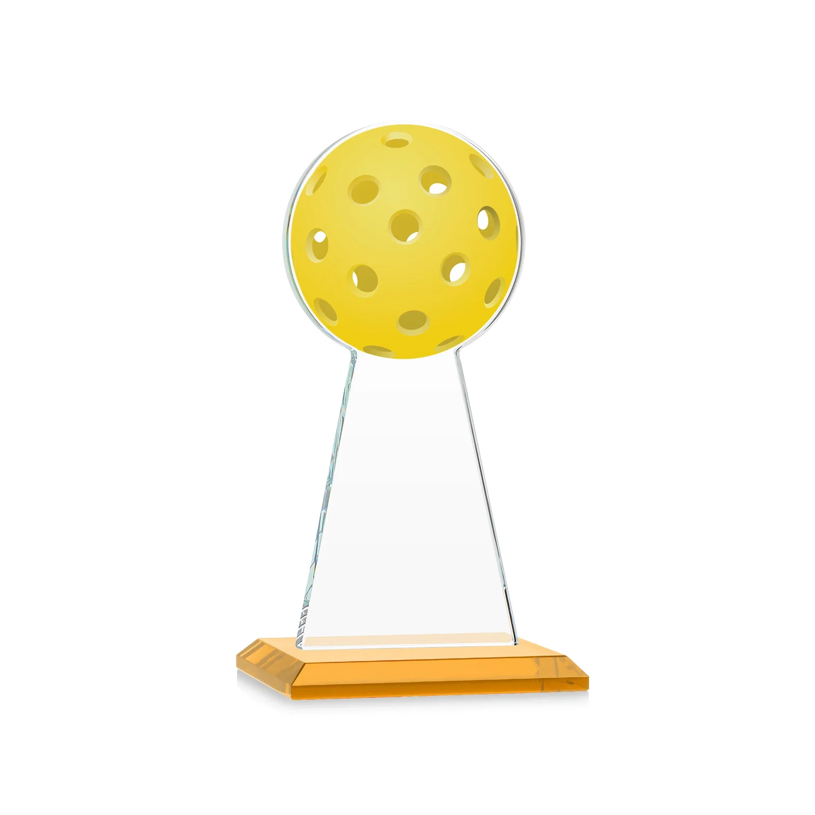 Customized Starfire Crystal Award With Pickleball-Shaped Peak for team milestone celebrations