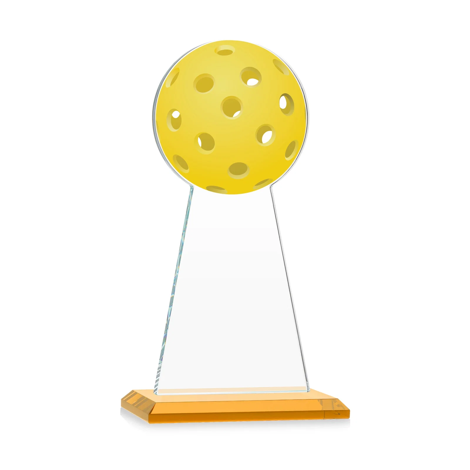 Customized Starfire Crystal Award With Pickleball-Shaped Peak for donor appreciation