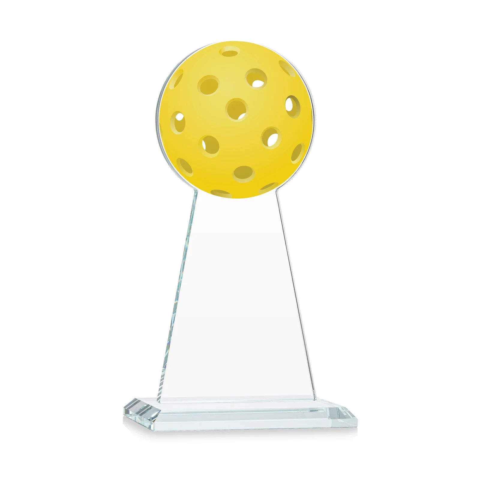 Customized Starfire Crystal Award With Pickleball-Shaped Peak for volunteer appreciation