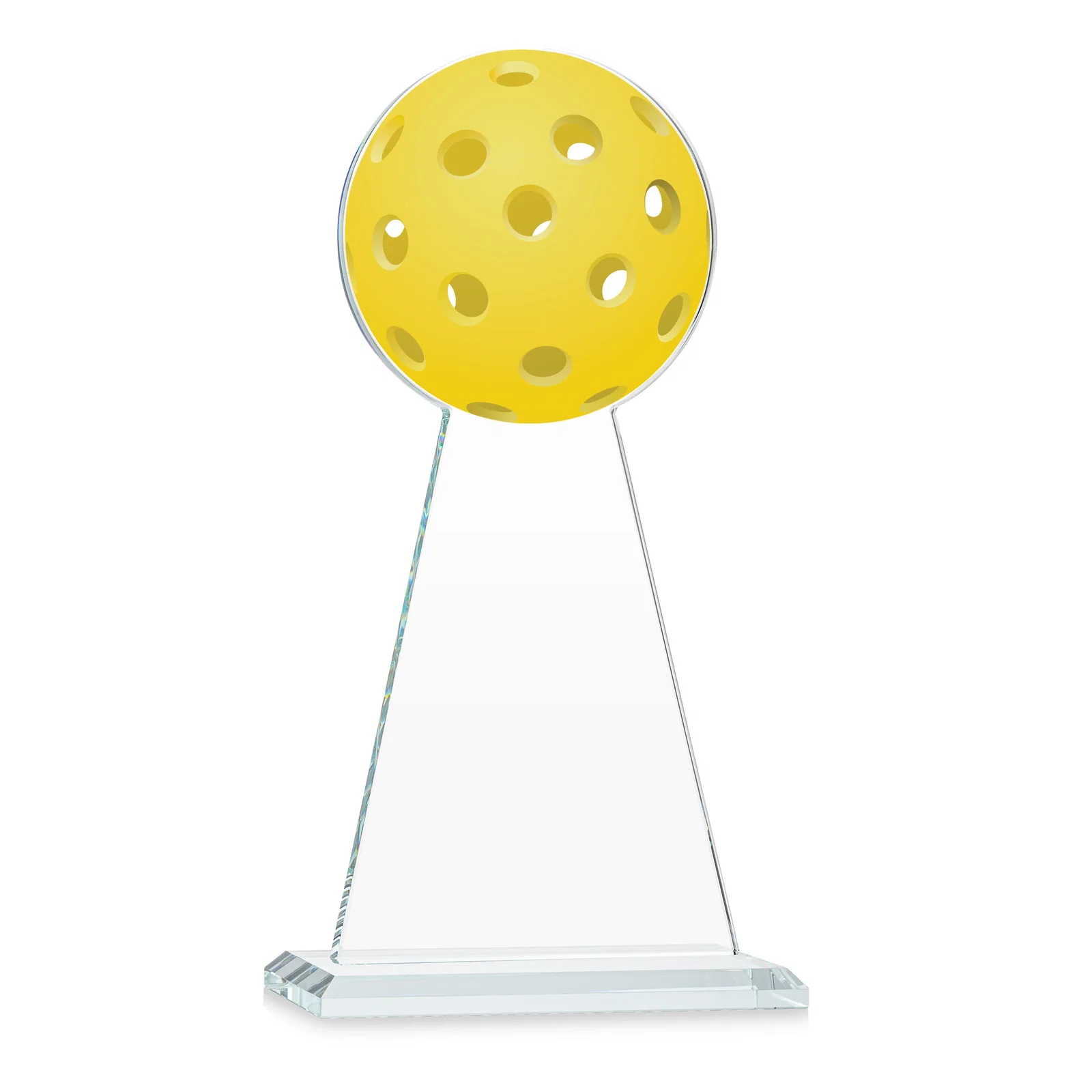 Customized Starfire Crystal Award With Pickleball-Shaped Peak for dealer and partner awards