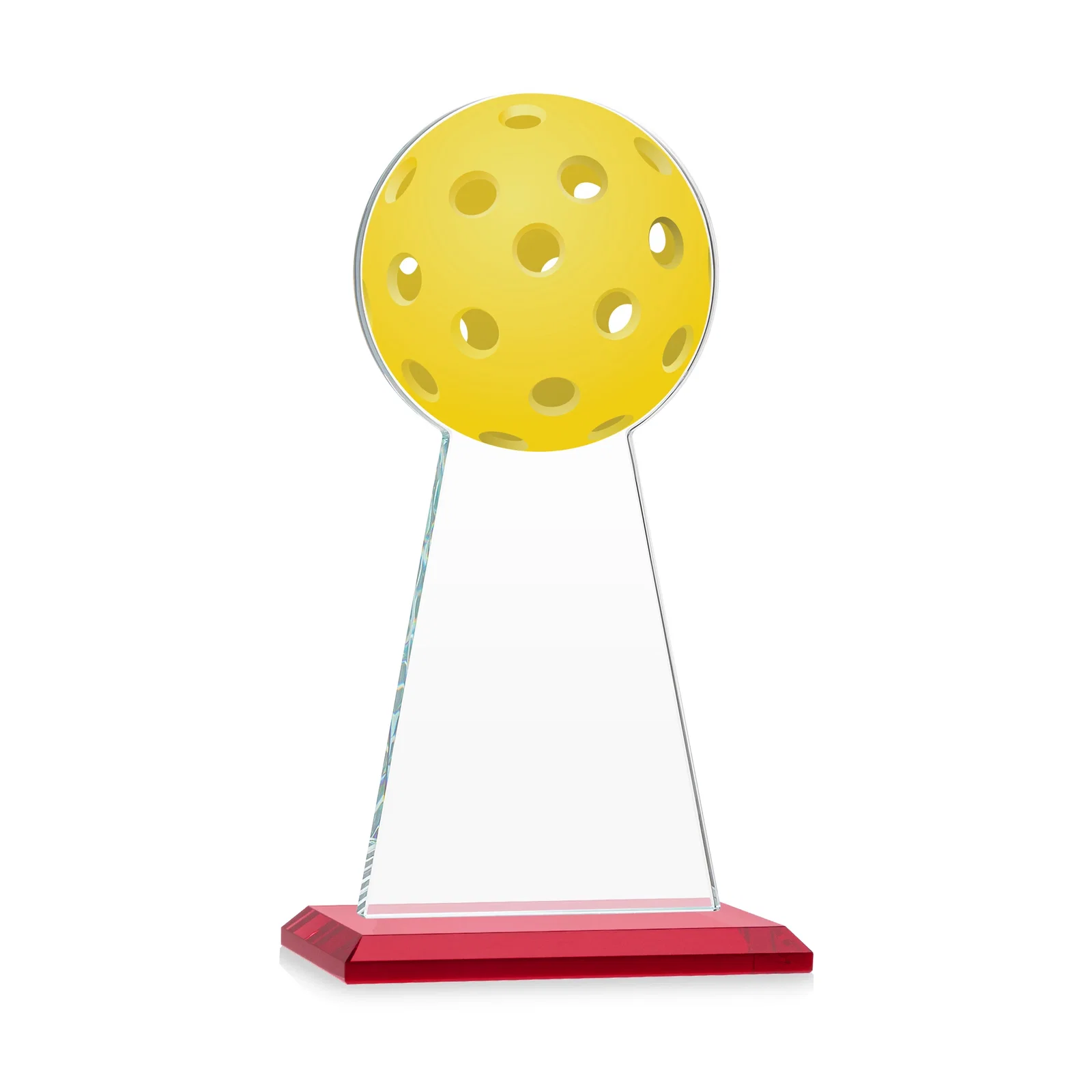 Custom engraved Starfire Crystal Award With Pickleball-Shaped Peak for volunteer appreciation