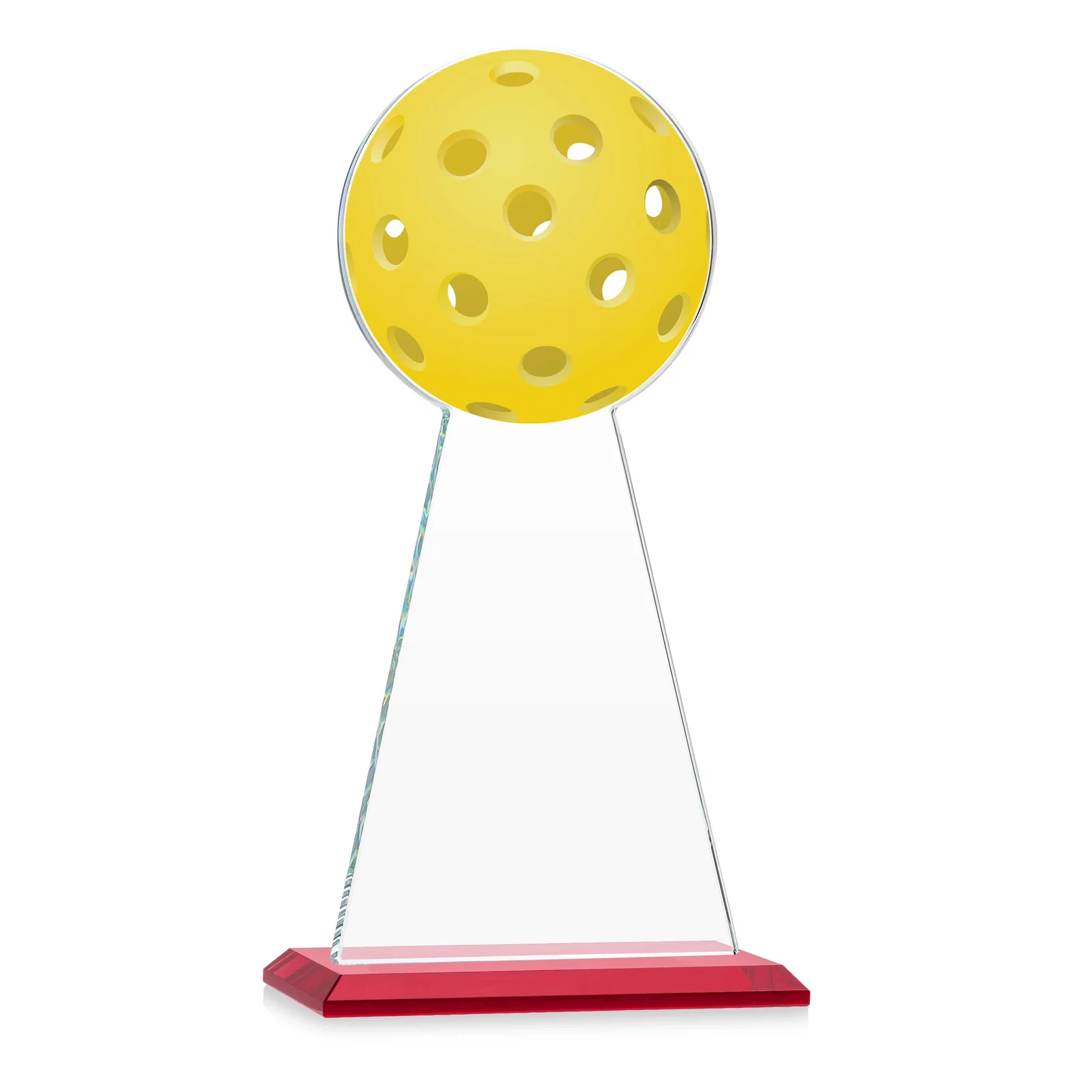 Custom engraved Starfire Crystal Award With Pickleball-Shaped Peak for dealer and partner awards