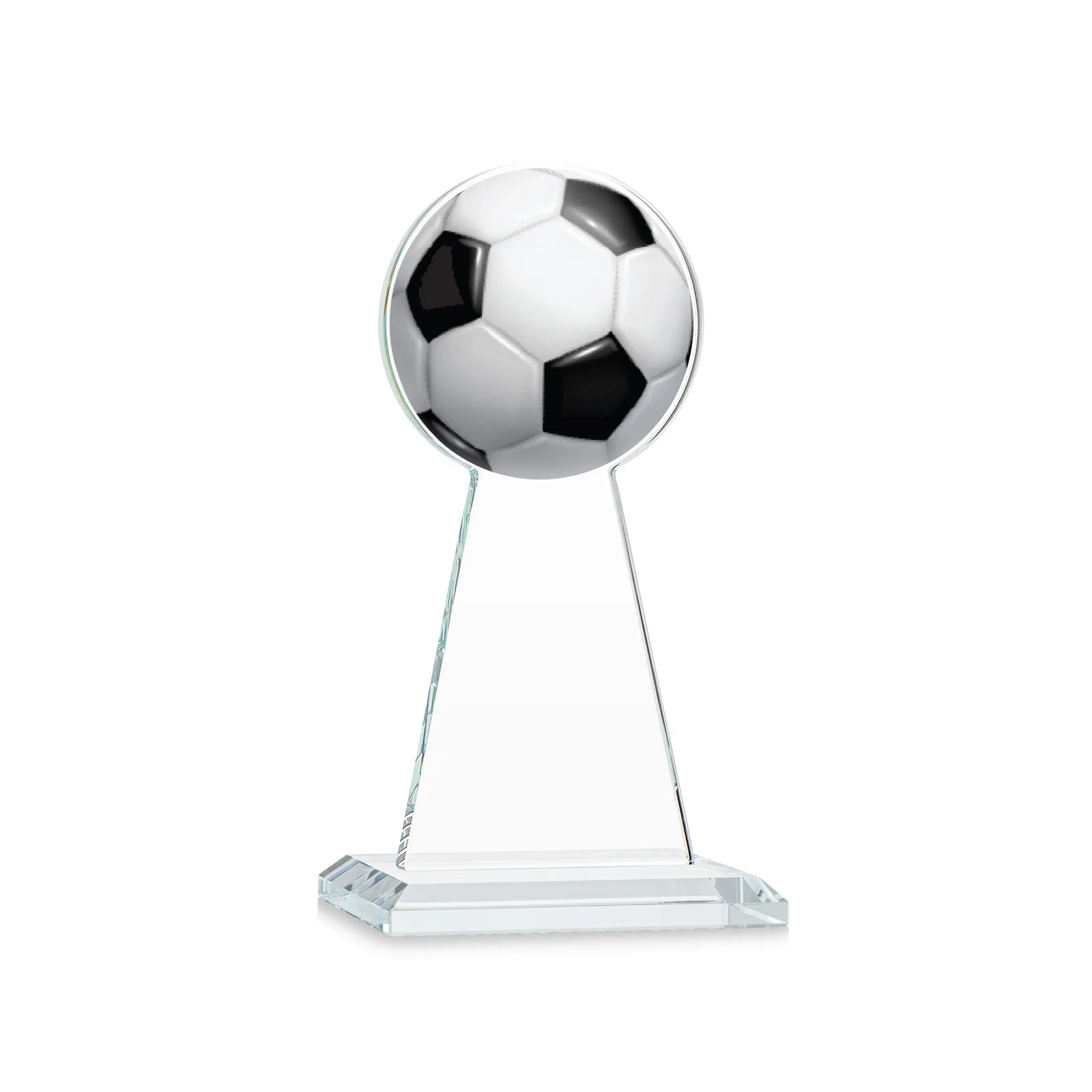 Customized Starfire Crystal Award With Soccer Ball Peak for safety achievement programs