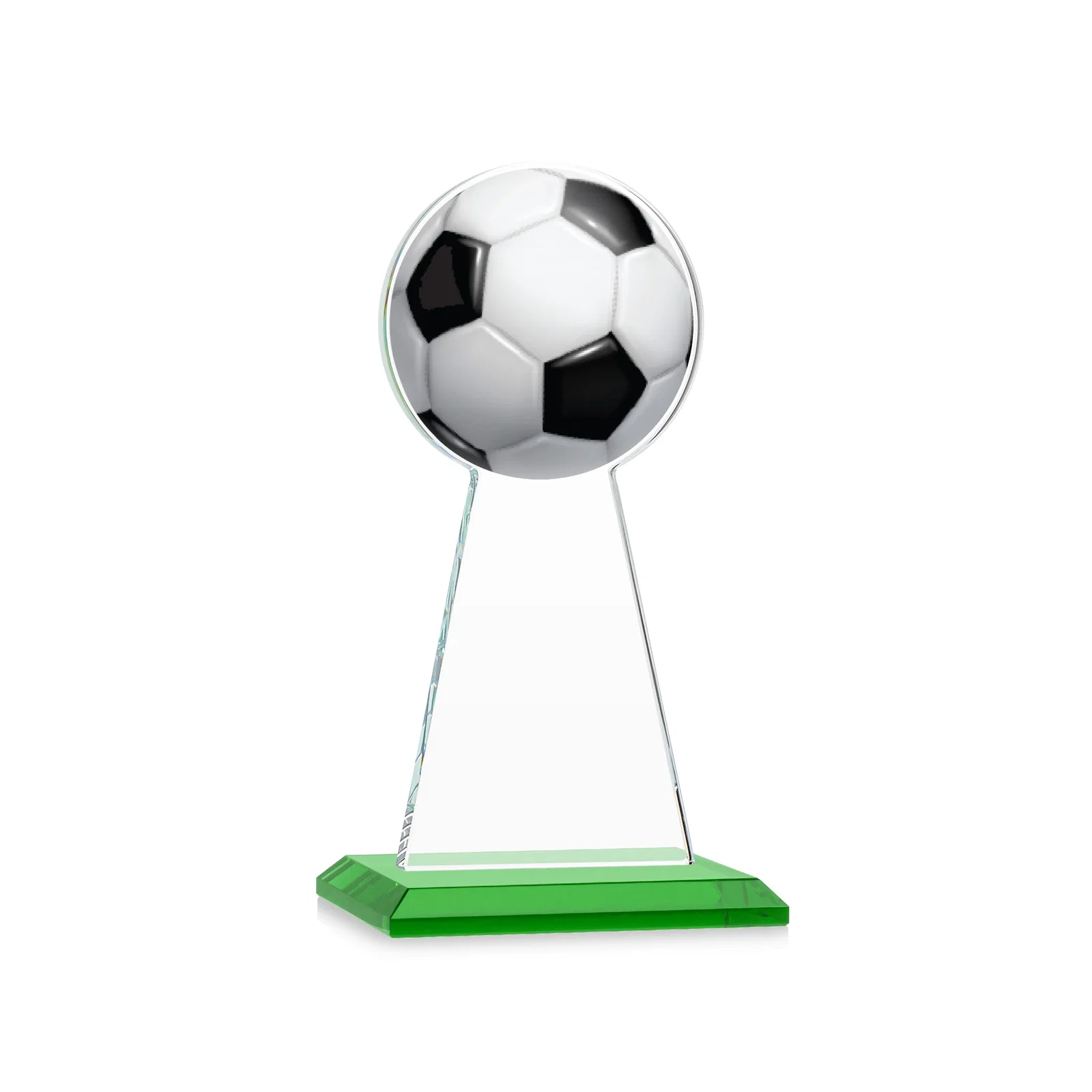 Customized Starfire Crystal Award With Soccer Ball Peak for company anniversary events