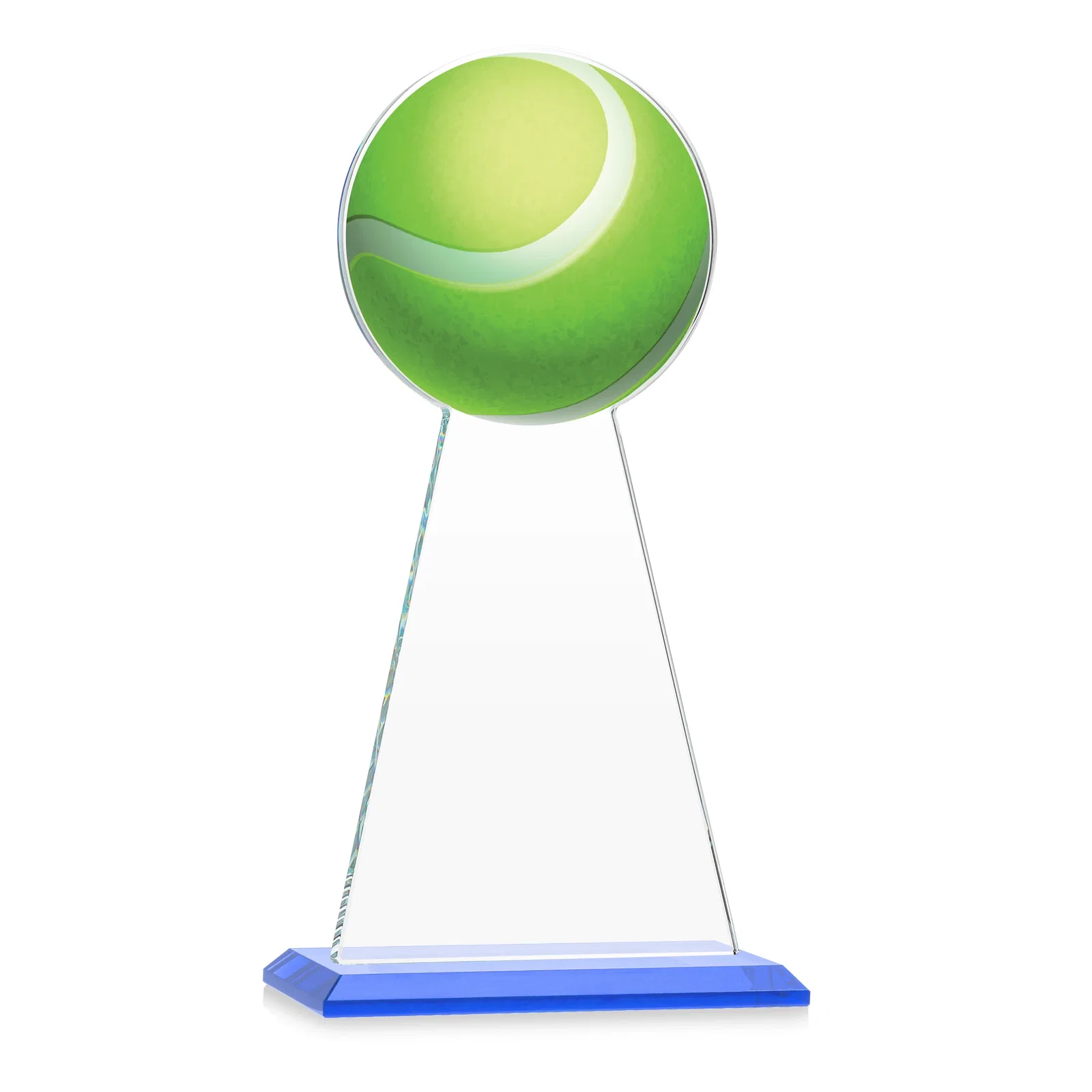 Custom Starfire Crystal Award With Tennis Ball Peak, with your logo for corporate award ceremonies