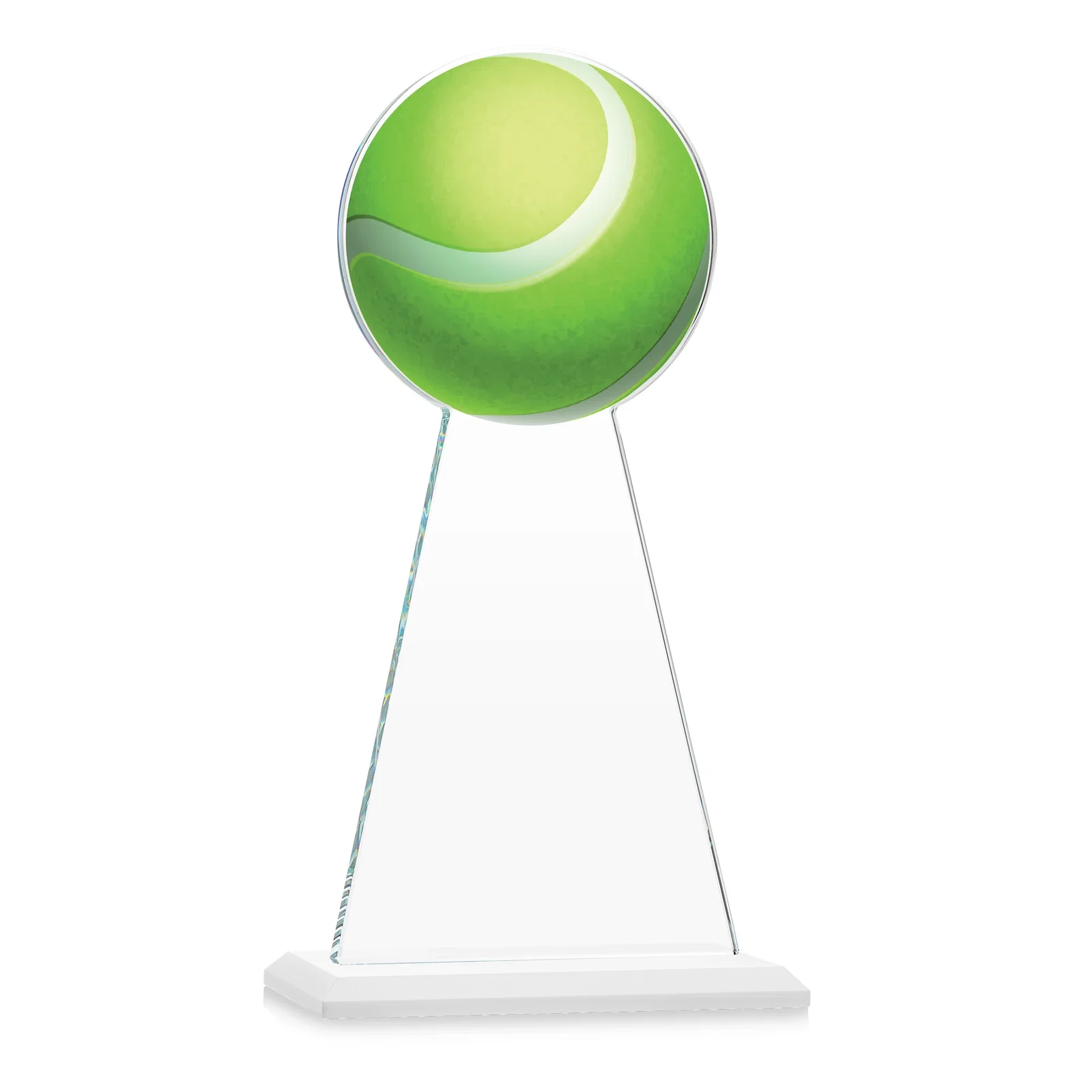 Custom Starfire Crystal Award With Tennis Ball Peak, with your logo for retirement presentations