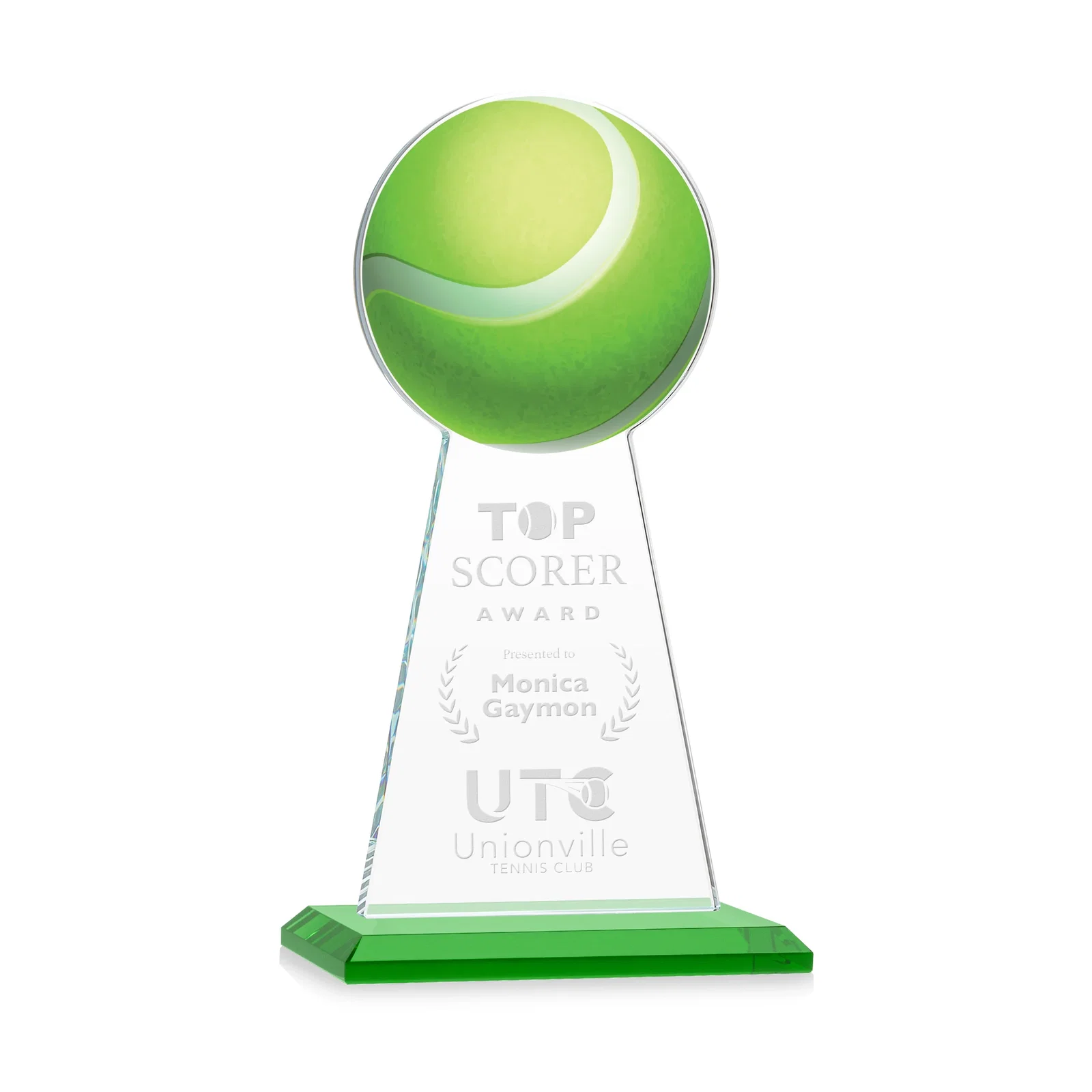Custom Starfire Crystal Award With Tennis Ball Peak for company anniversary events