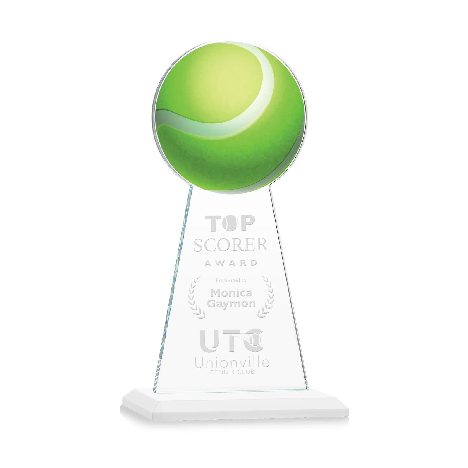 Promotional Starfire Crystal Award With Tennis Ball Peak for graduation ceremonies