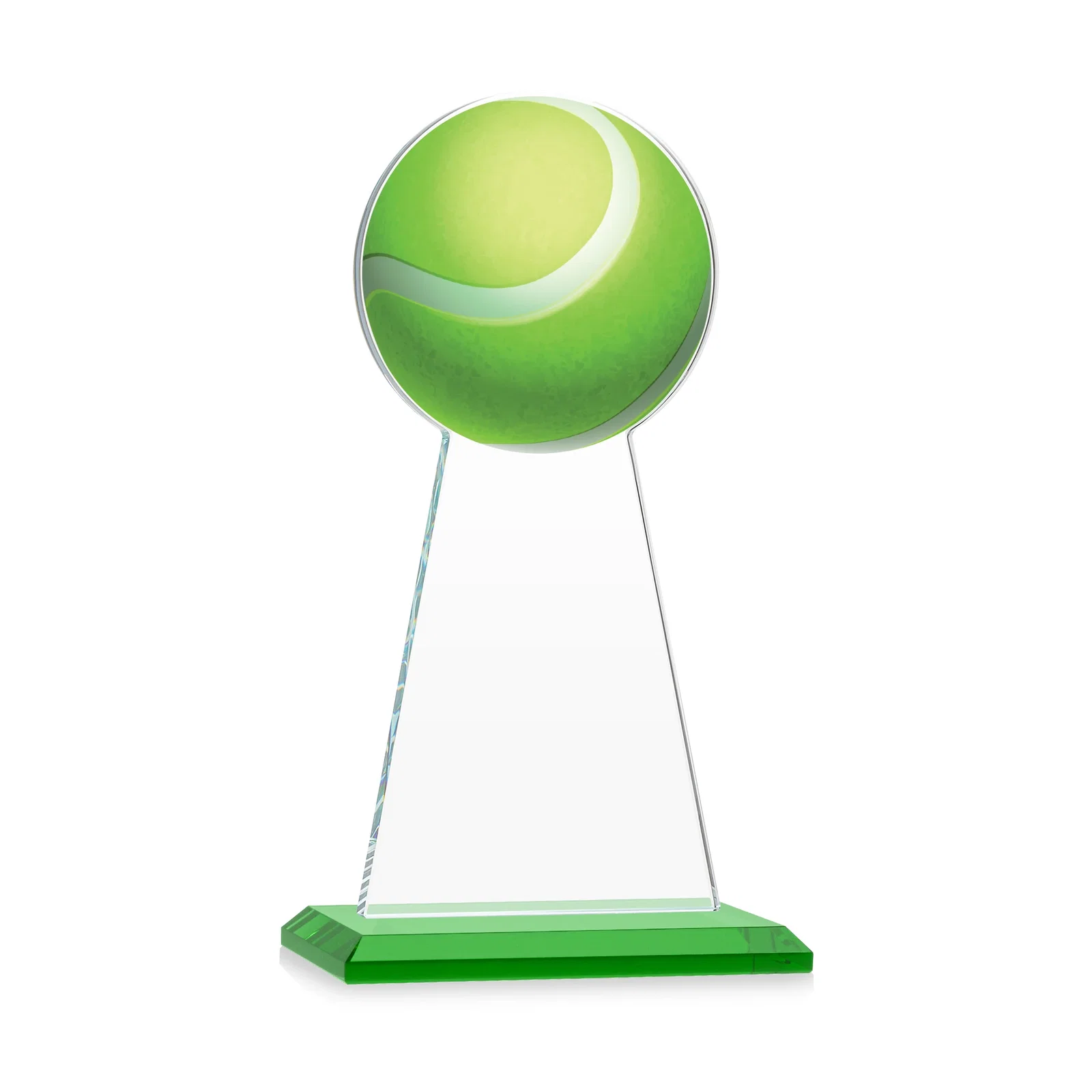 Custom engraved Starfire Crystal Award With Tennis Ball Peak for employee recognition
