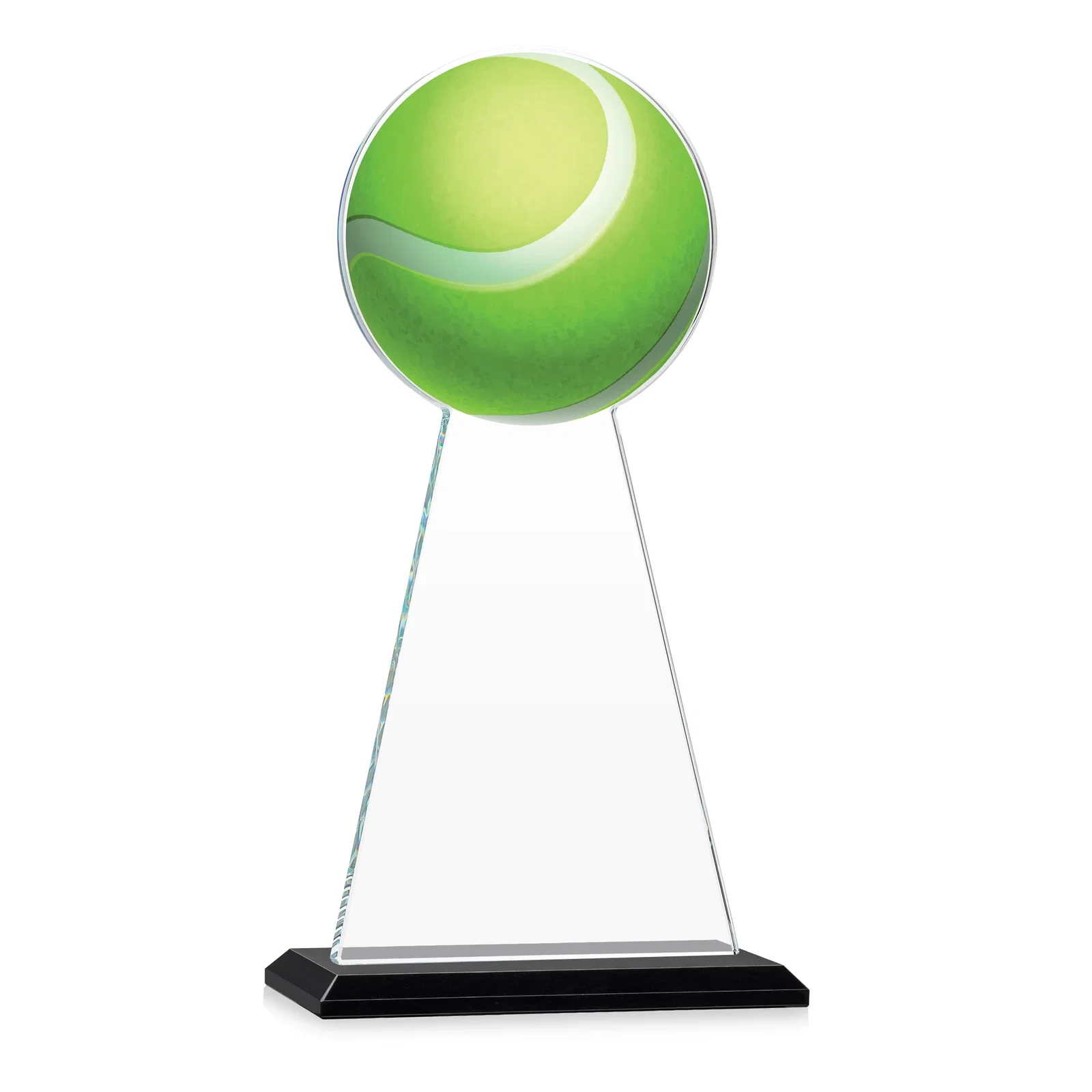 Custom engraved Starfire Crystal Award With Tennis Ball Peak for retirement presentations