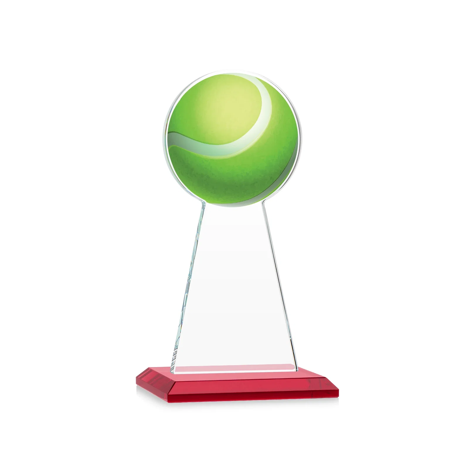 Custom engraved Starfire Crystal Award With Tennis Ball Peak for safety achievement programs
