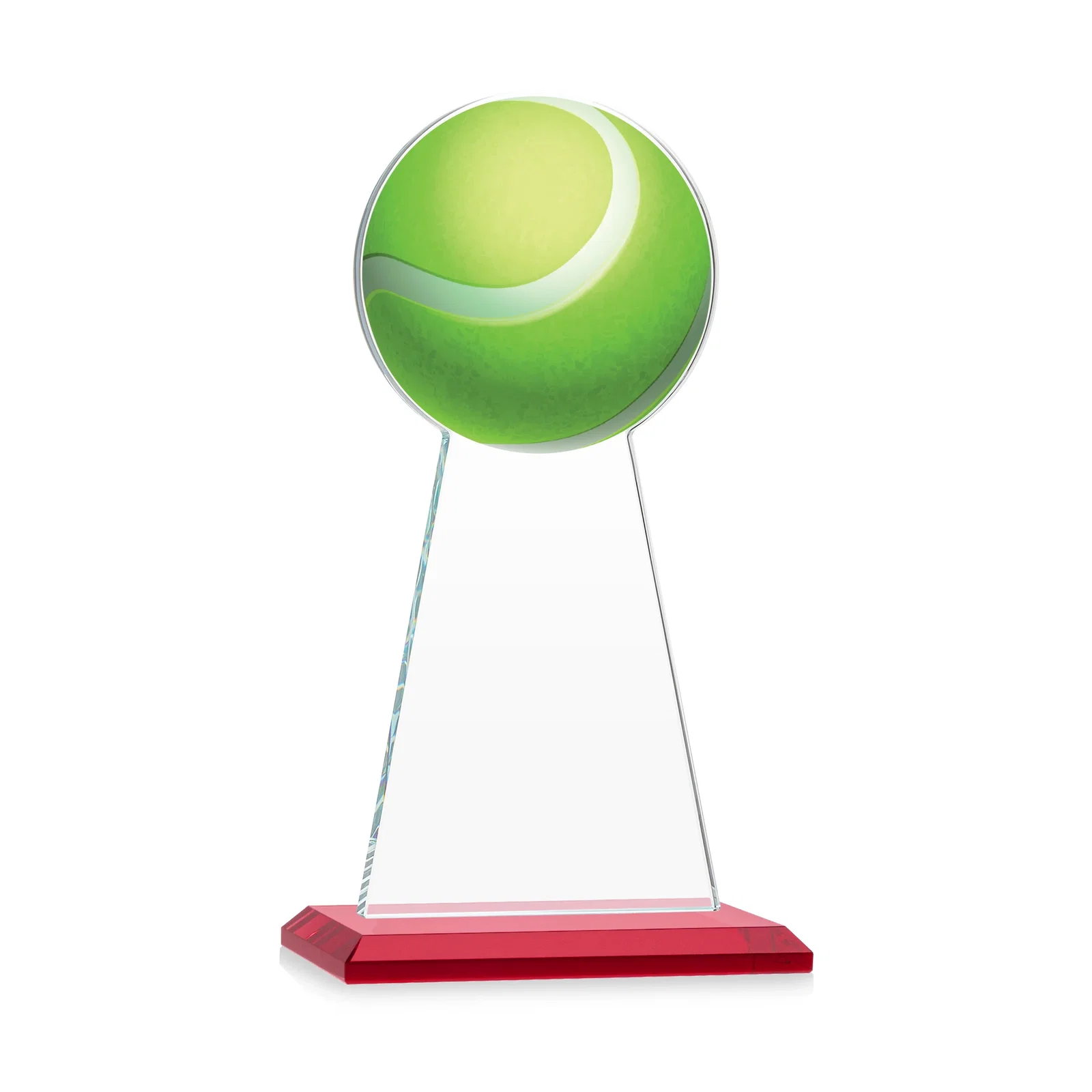 Custom engraved Starfire Crystal Award With Tennis Ball Peak for volunteer appreciation