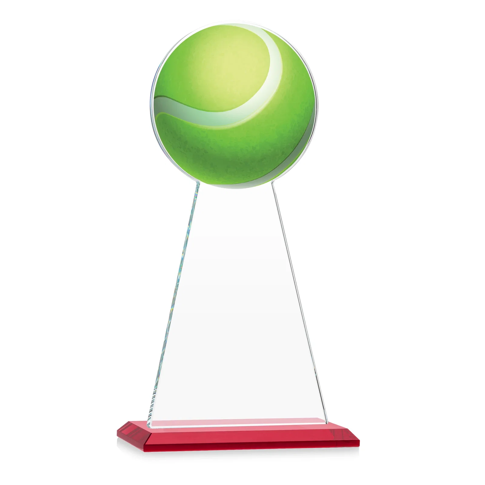 Custom engraved Starfire Crystal Award With Tennis Ball Peak for dealer and partner awards