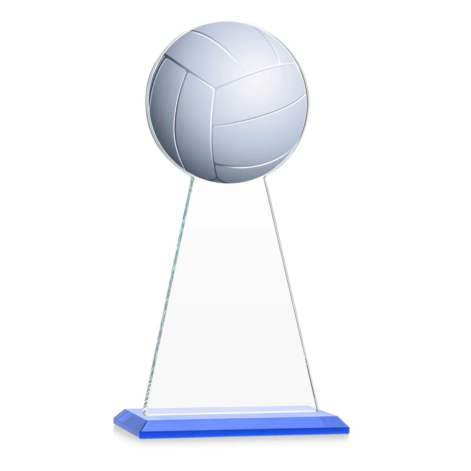 Custom Starfire Crystal Award With Volleyball Peak, with your logo for corporate award ceremonies