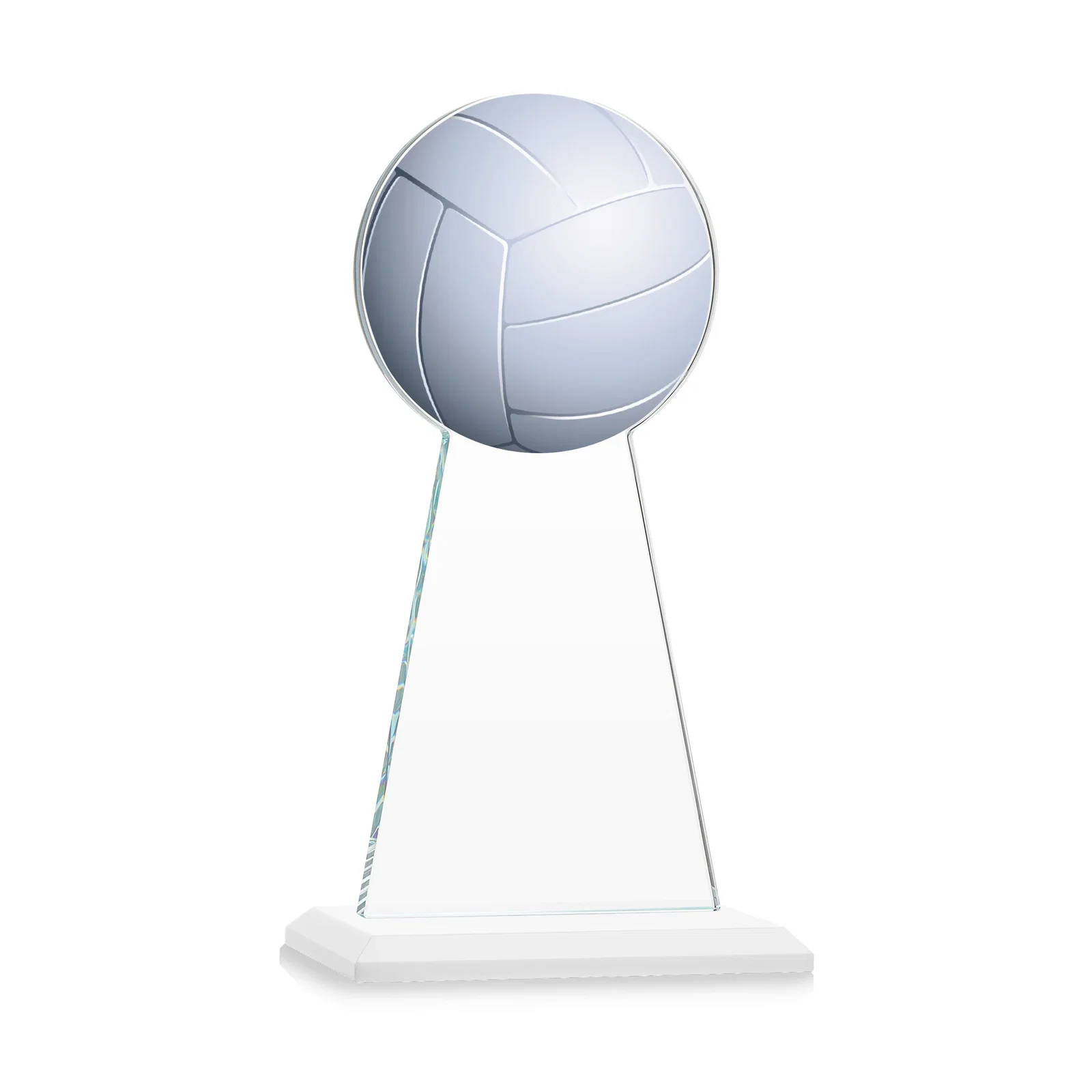 Custom Starfire Crystal Award With Volleyball Peak, with your logo for sales achievement awards