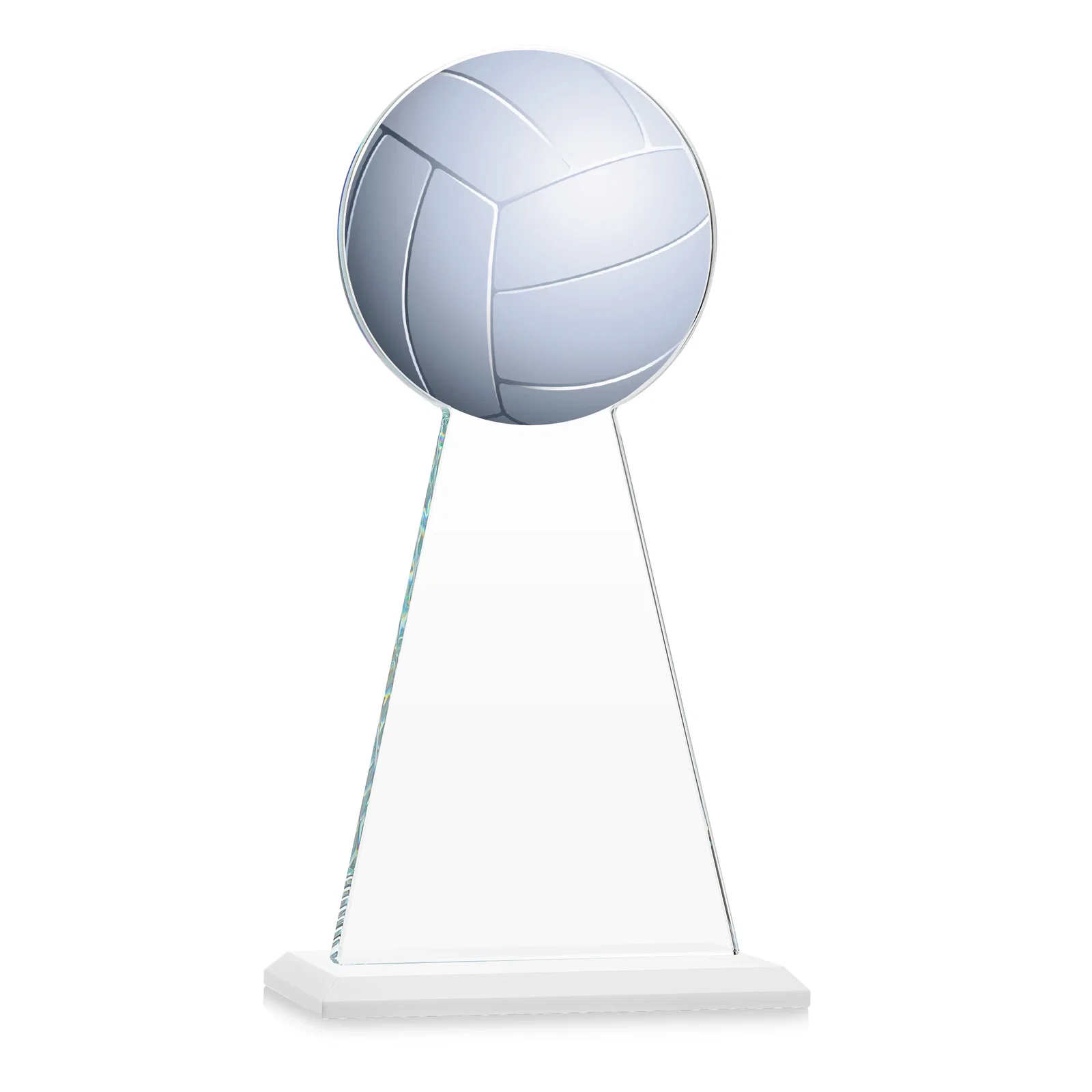 Custom Starfire Crystal Award With Volleyball Peak, with your logo for retirement presentations
