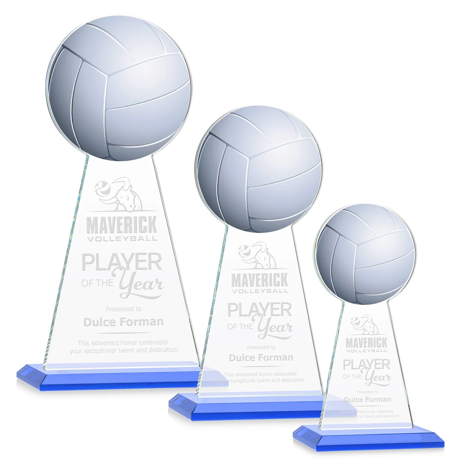 Promotional Starfire Crystal Award With Volleyball Peak for corporate award ceremonies