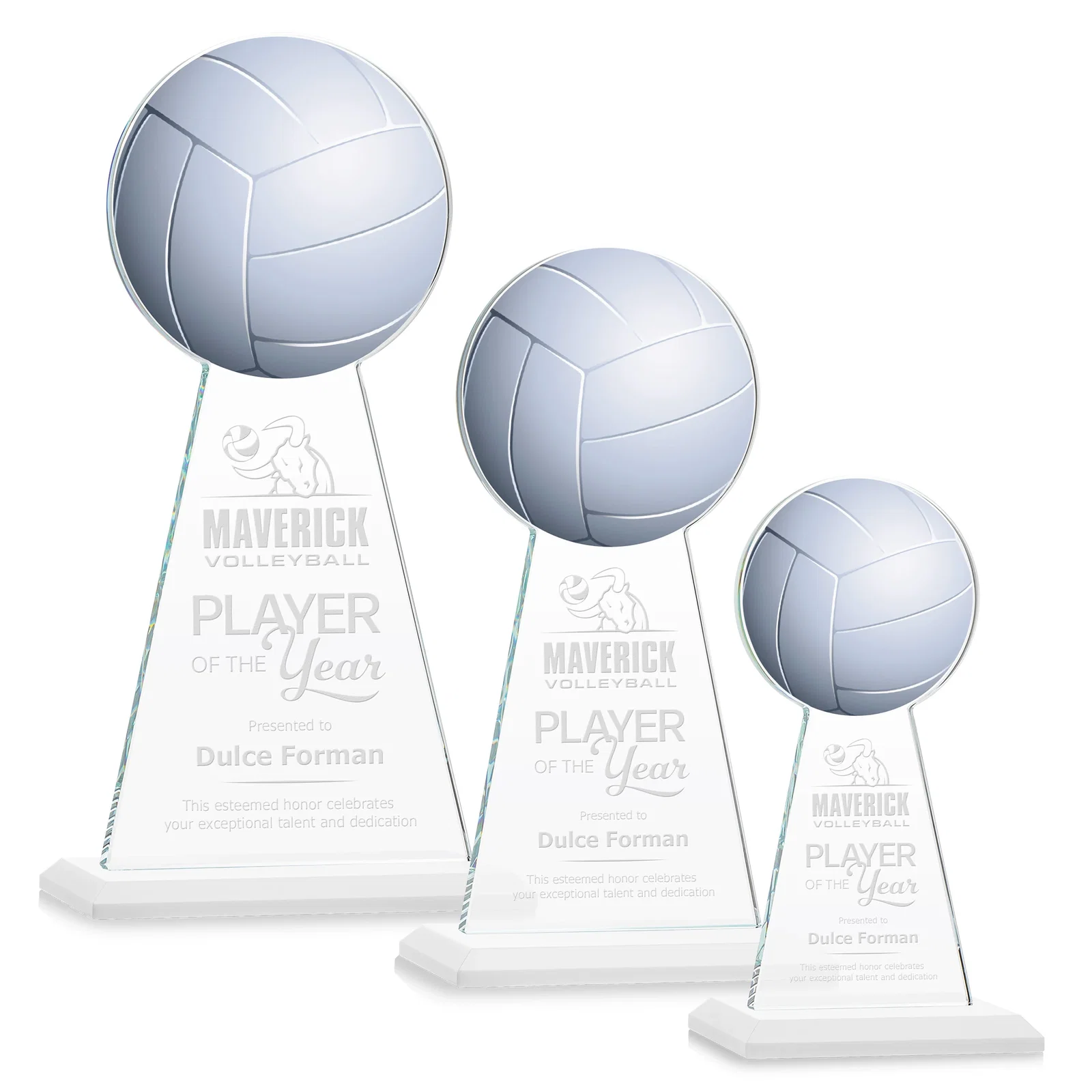 Promotional Starfire Crystal Award With Volleyball Peak for team milestone celebrations